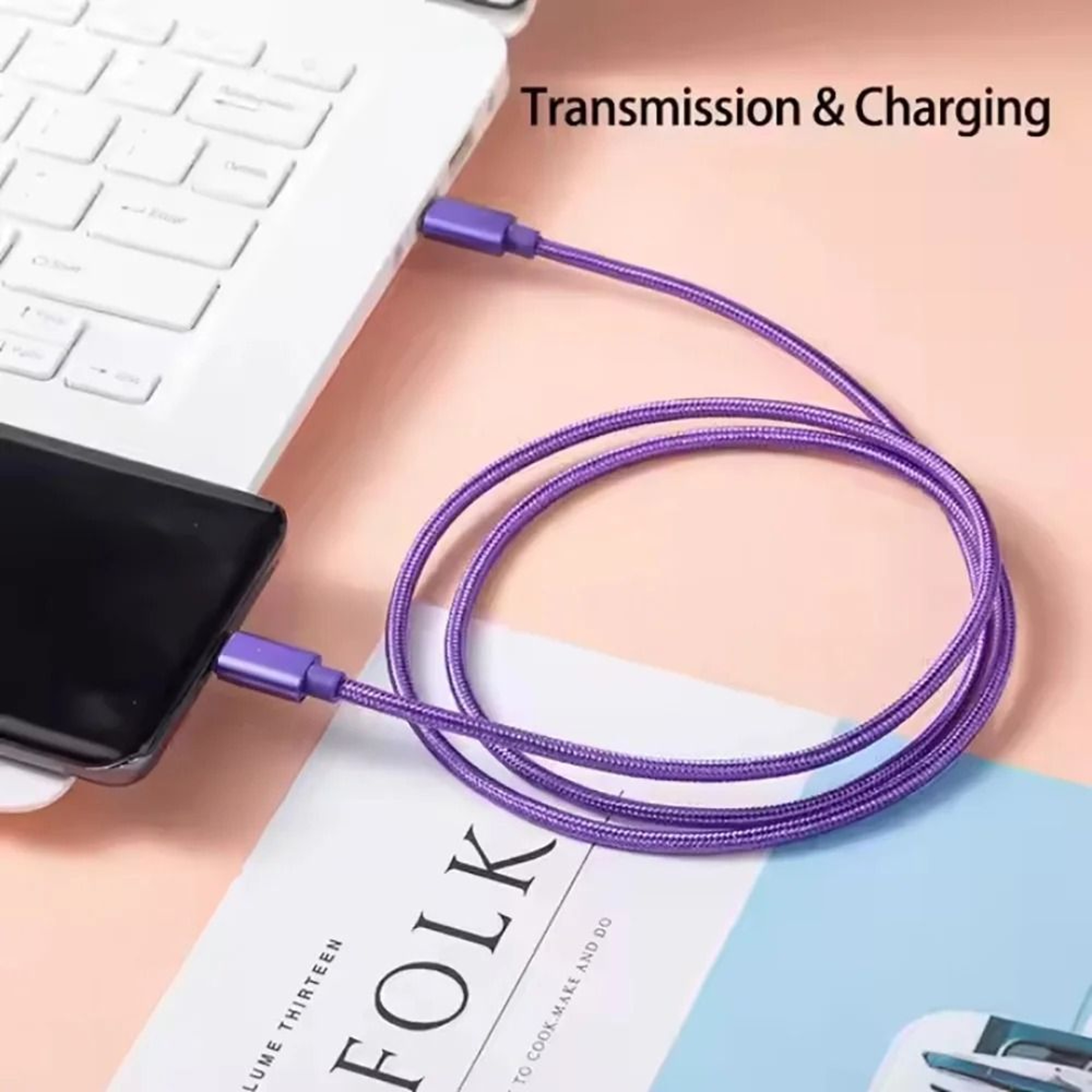 66W 5A Nylon USB C To Type C Fast Charging Cable Ultra Durable Data Cord 5