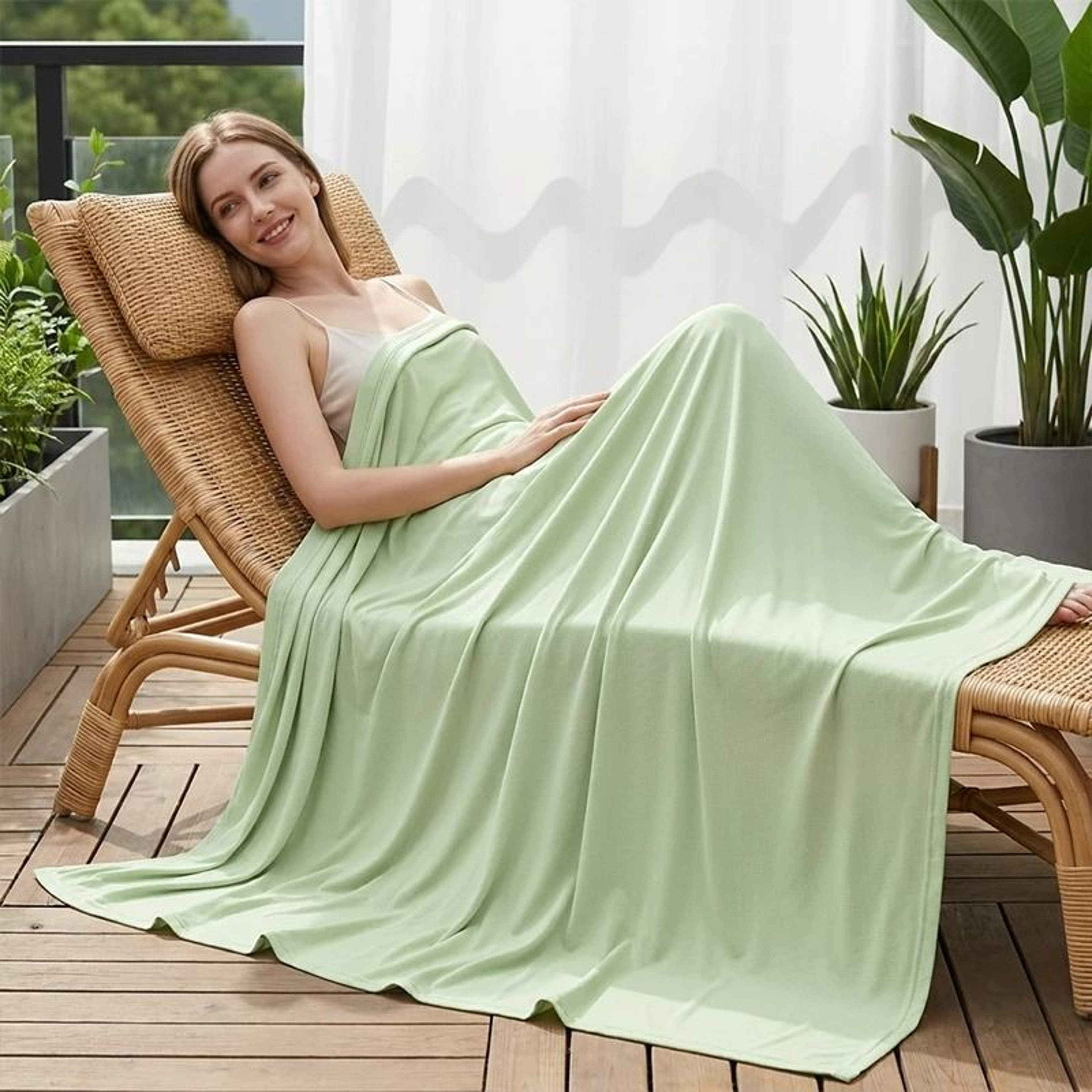 Summer Ice Silk Cooling Bed Blanket Lightweight Breathable Air Conditioning Quilt 6