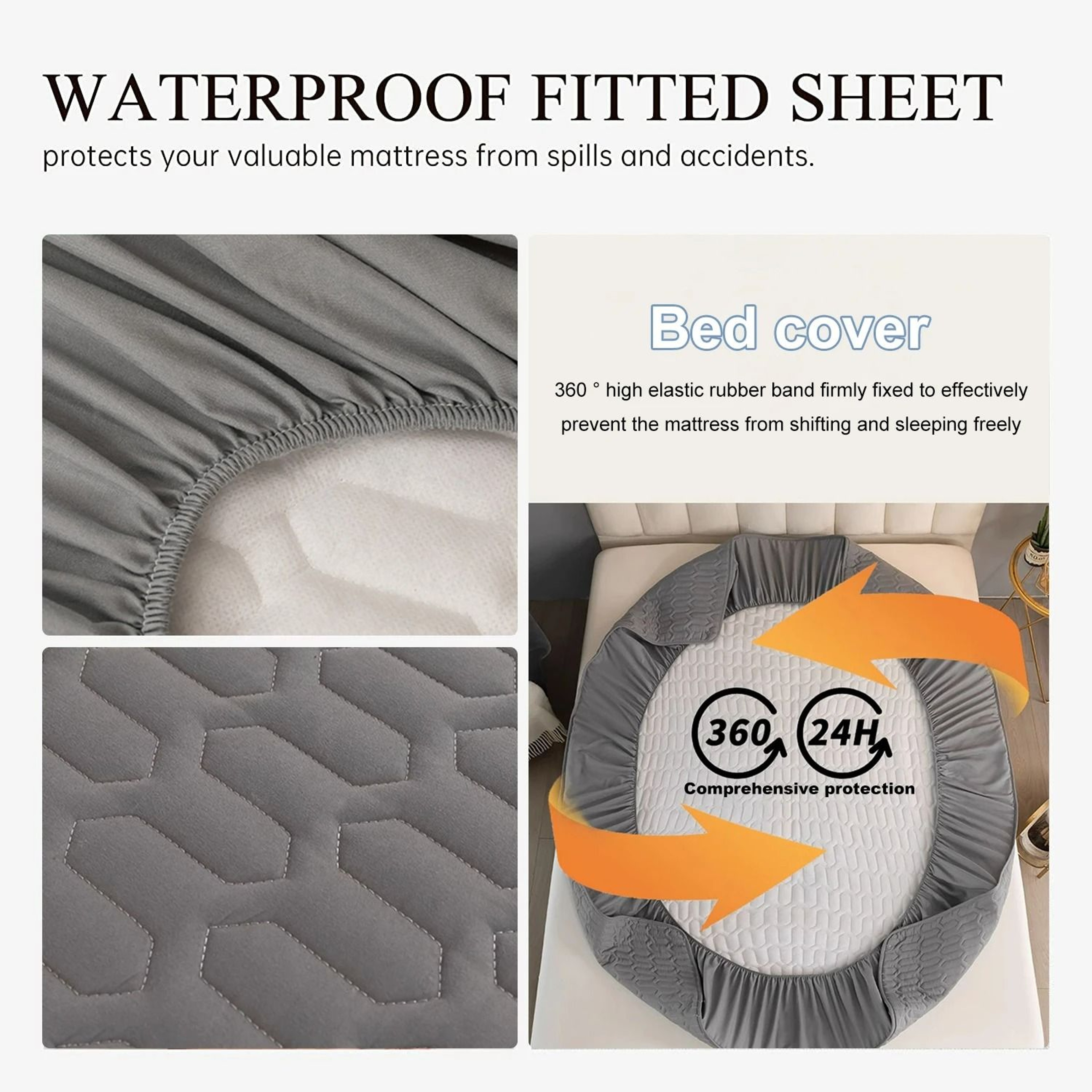 Waterproof Thicken Quilted Mattress Cover Deep Pocket Fitted Sheet Protector 2