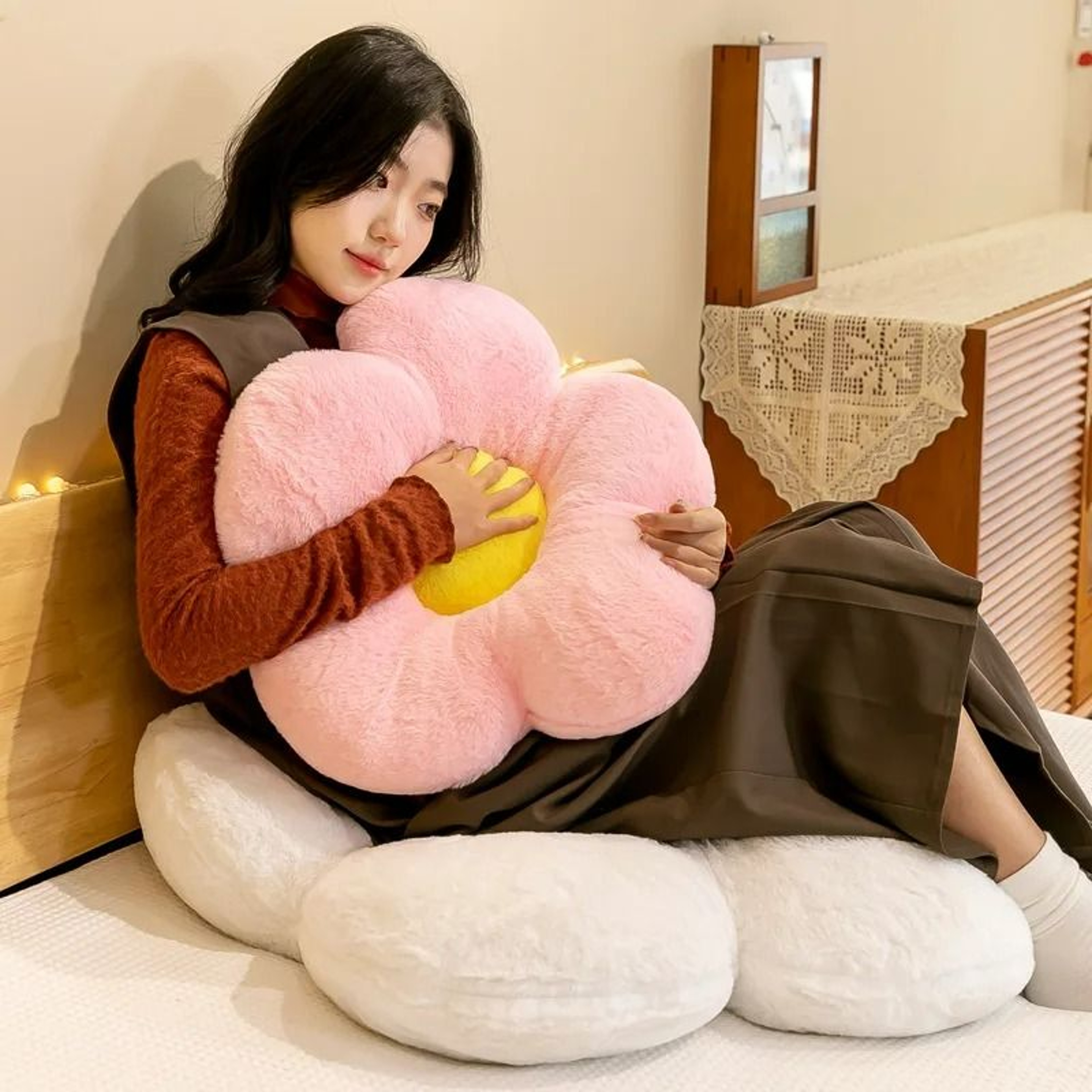 Soft Plush Flower Floor Cushion Seat Pillow 5