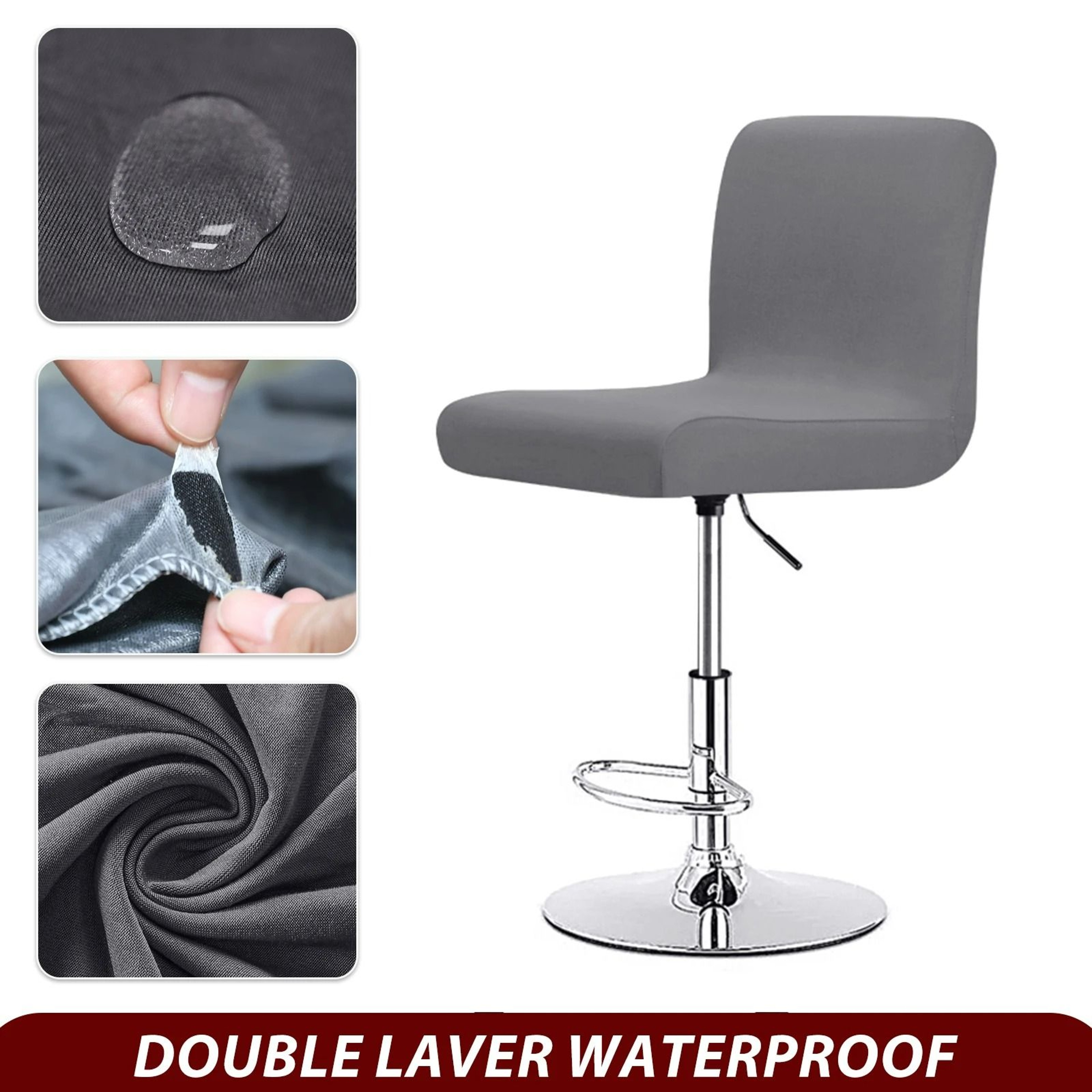 Real Waterproof Fabric Bar Chair Cover Stretch Short Back Slipcover 12