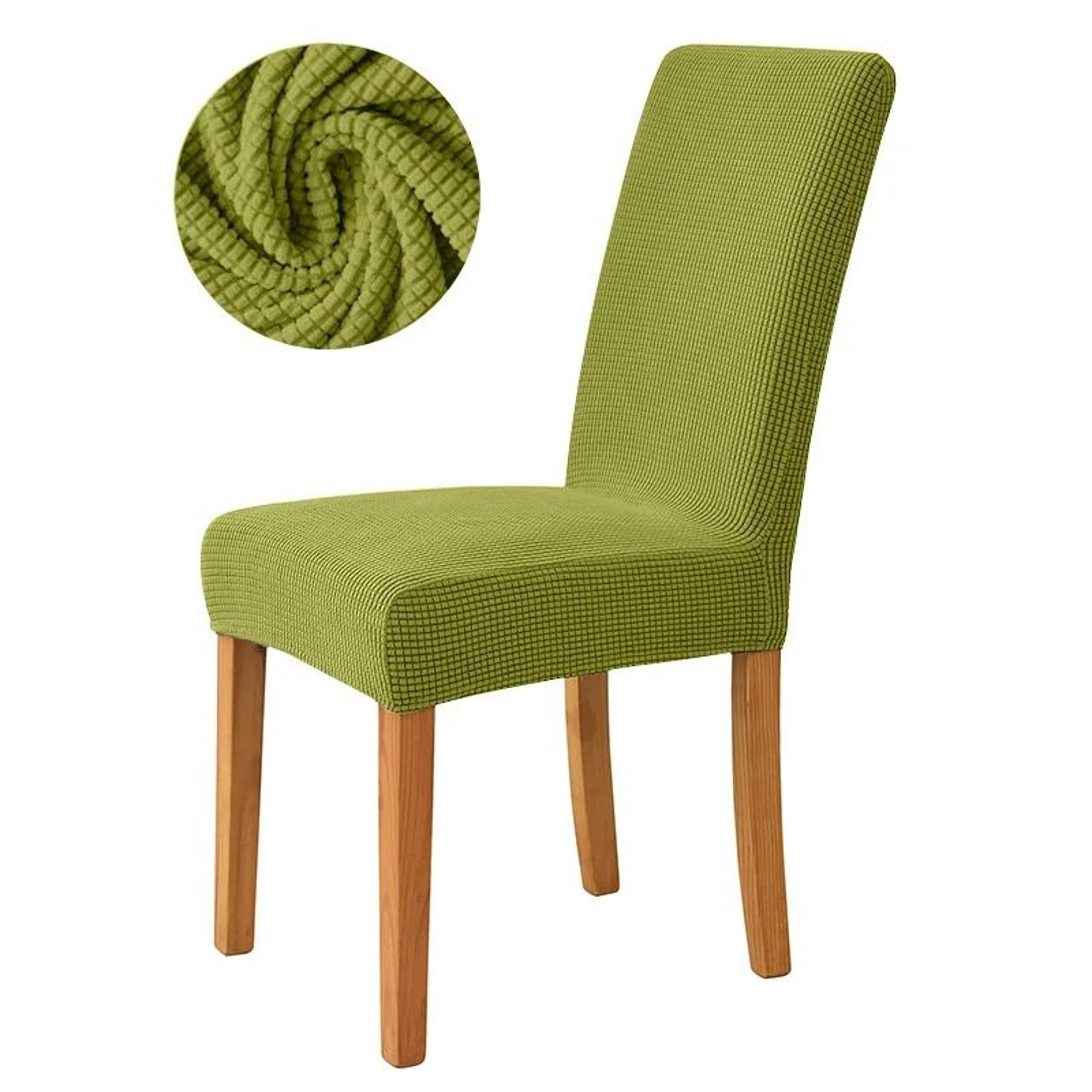 Jacquard Fabric Stretch Dining Chair Seat Cover 7