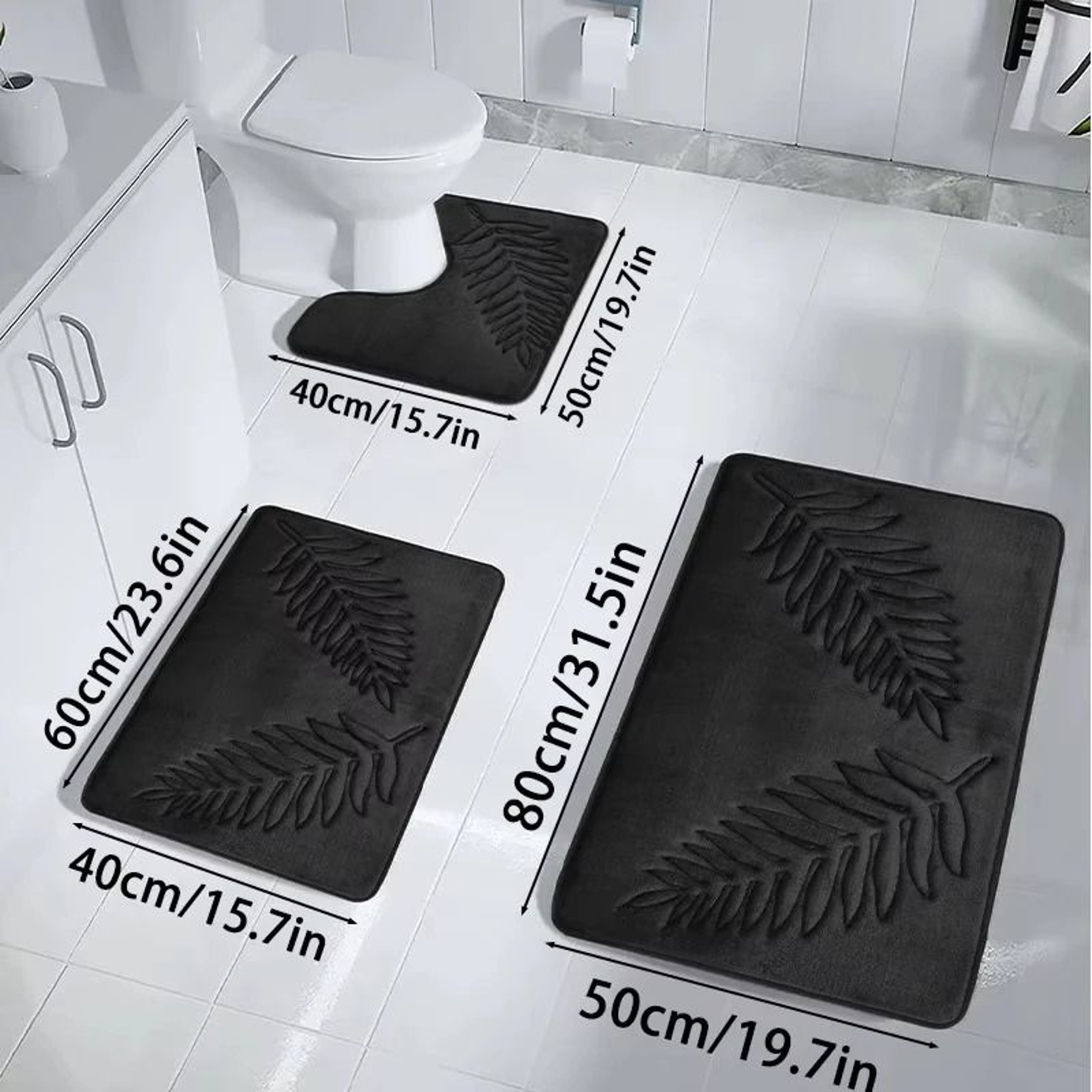 3Pcs Set NonSlip UltraSoft QuickDry Bathroom Rugs 2