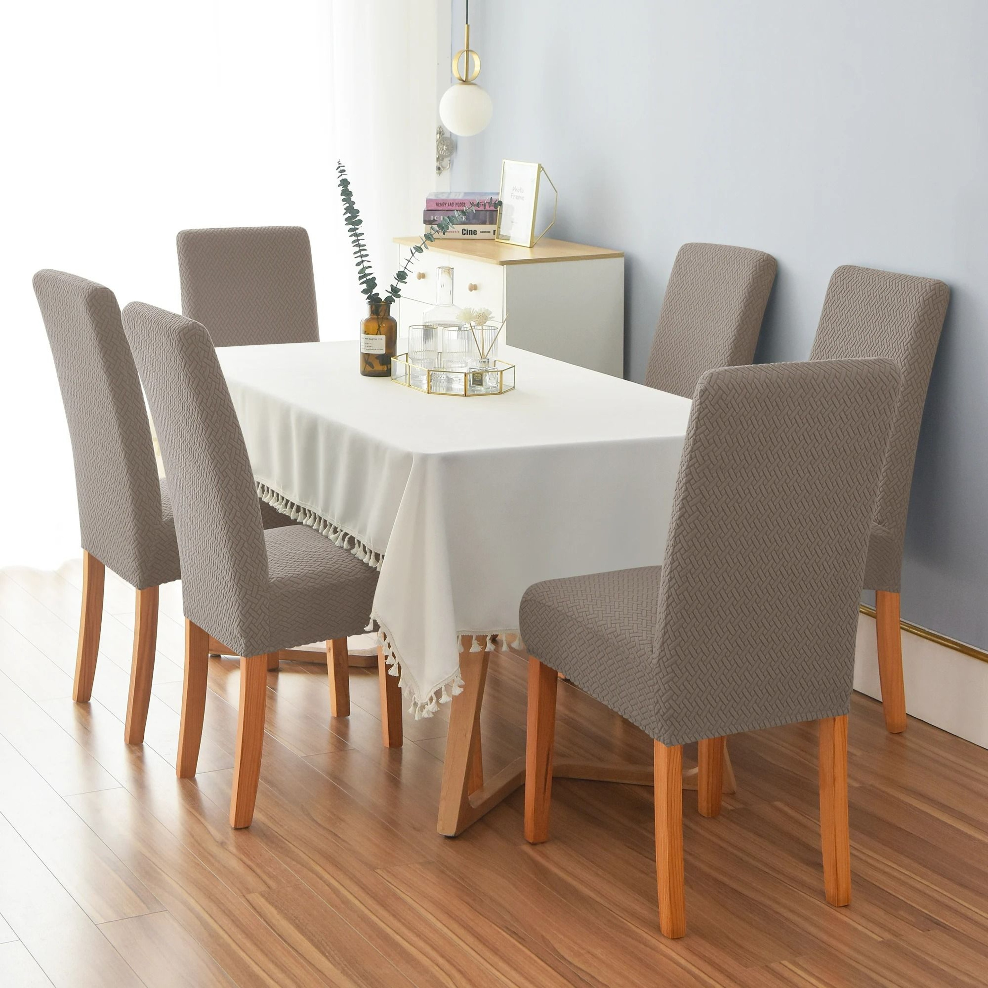 Thick Jacquard Elastic Stretch Dining Chair Cover 5