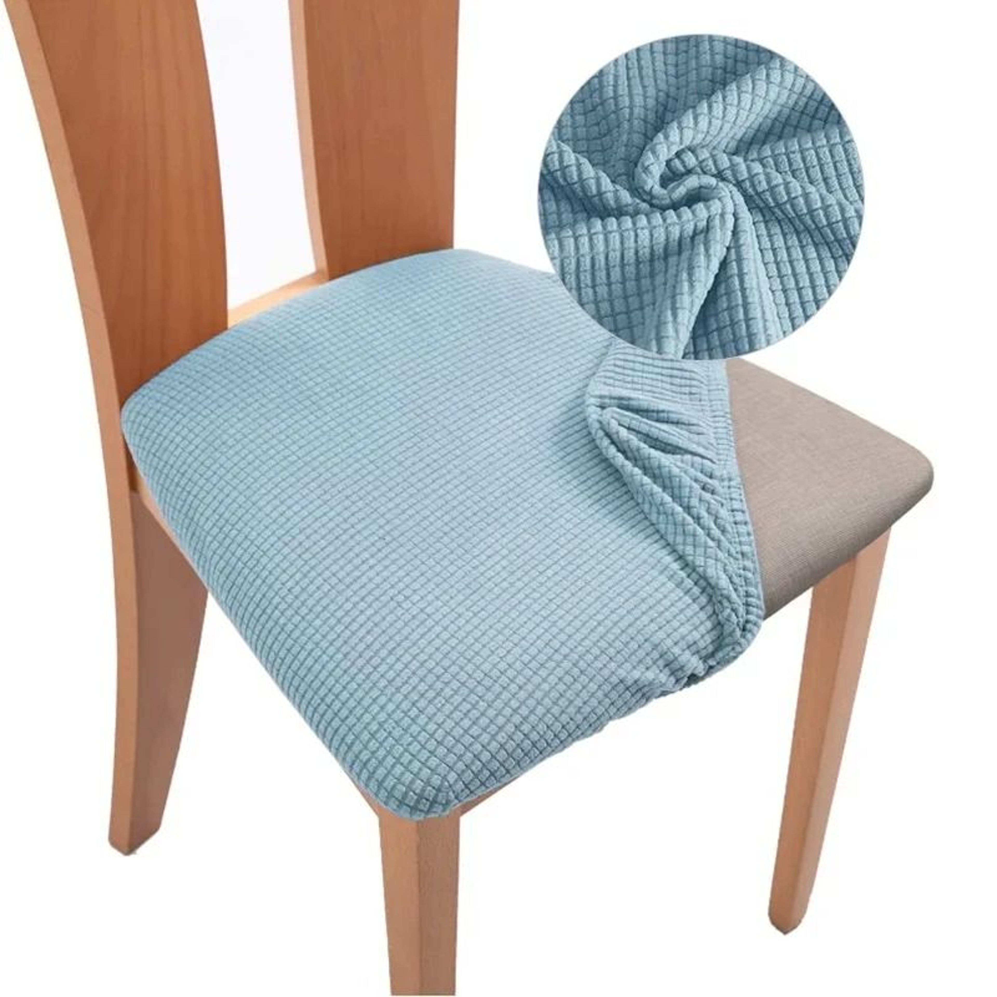 Stretch Jacquard Upholstered Dining Chair Seat Cover 10
