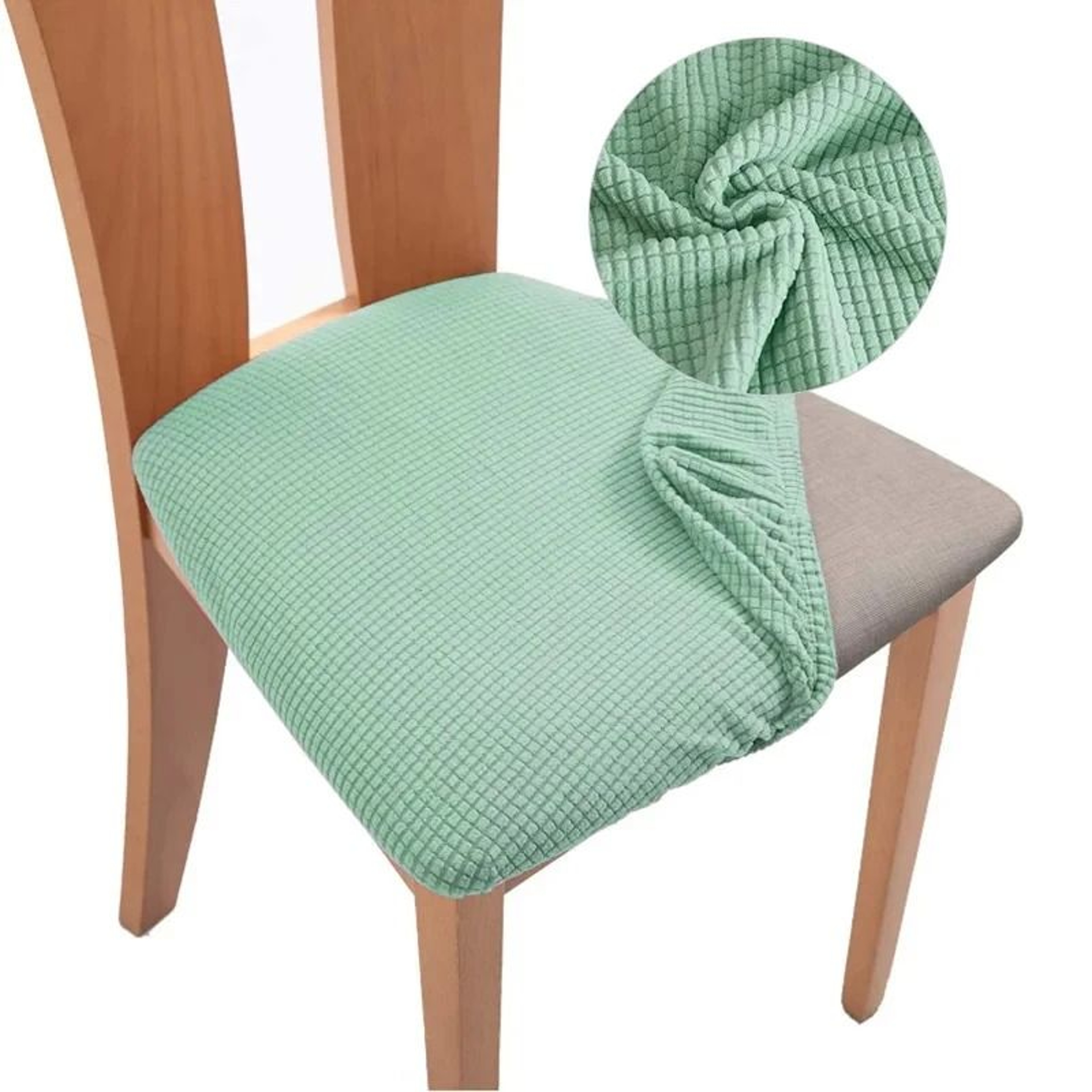Stretch Jacquard Upholstered Dining Chair Seat Cover 12