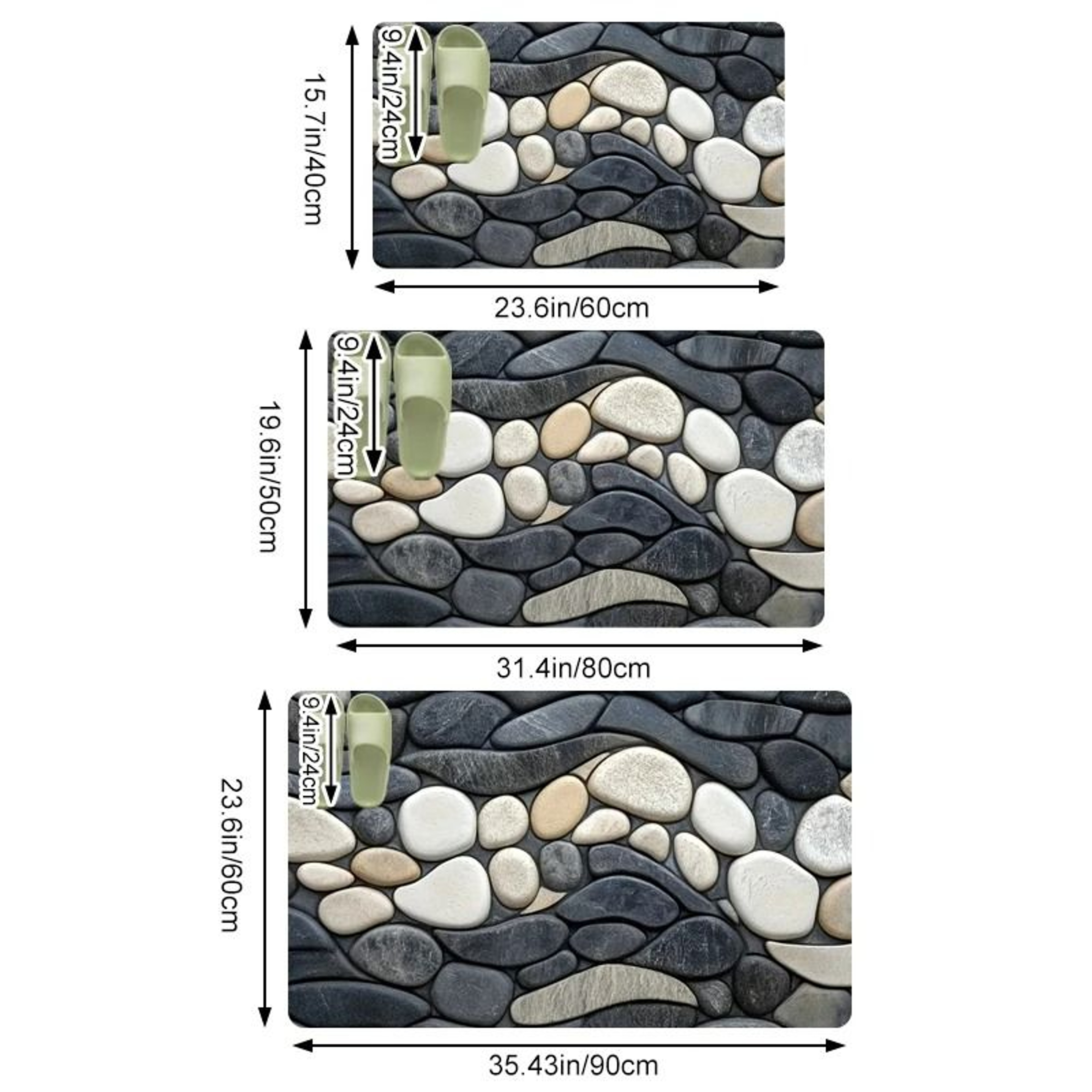 Pebble Pattern Diatomite Absorbent NonSlip Floor Mat 3