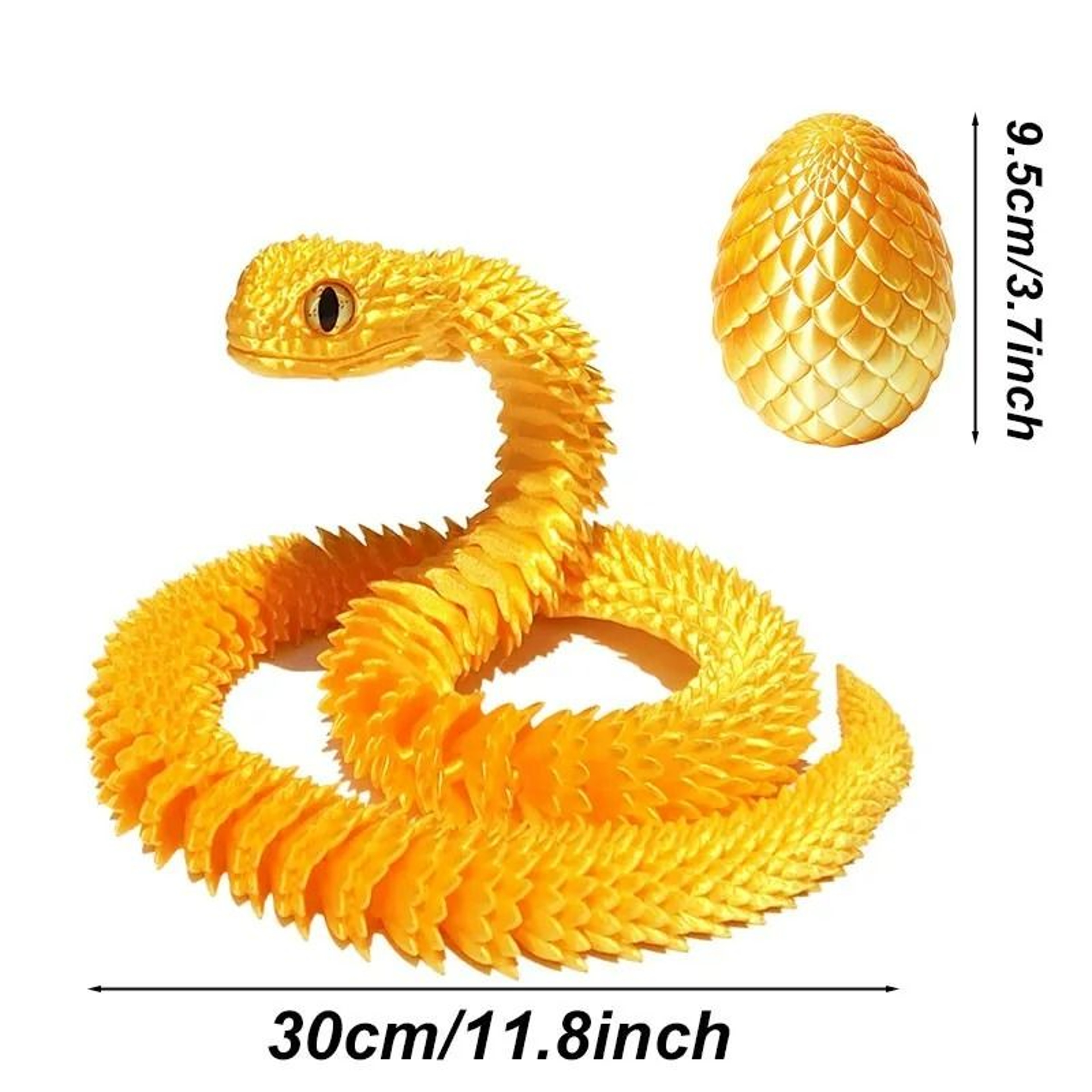 3D Printed Articulated Snake Figurine With Surprise Egg Container 2