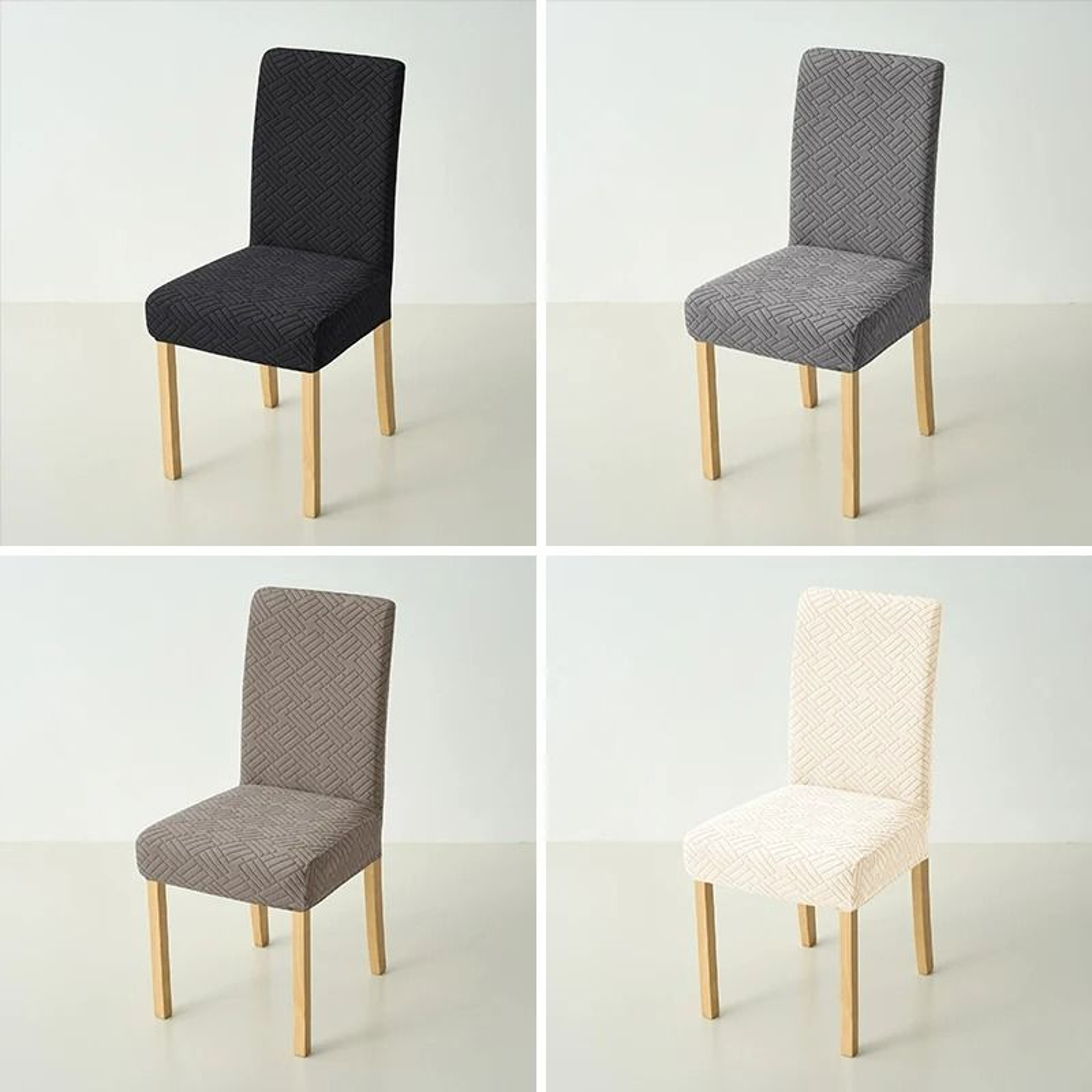 Jacquard Fabric AntiDust Stretch Dining Chair Cover 6