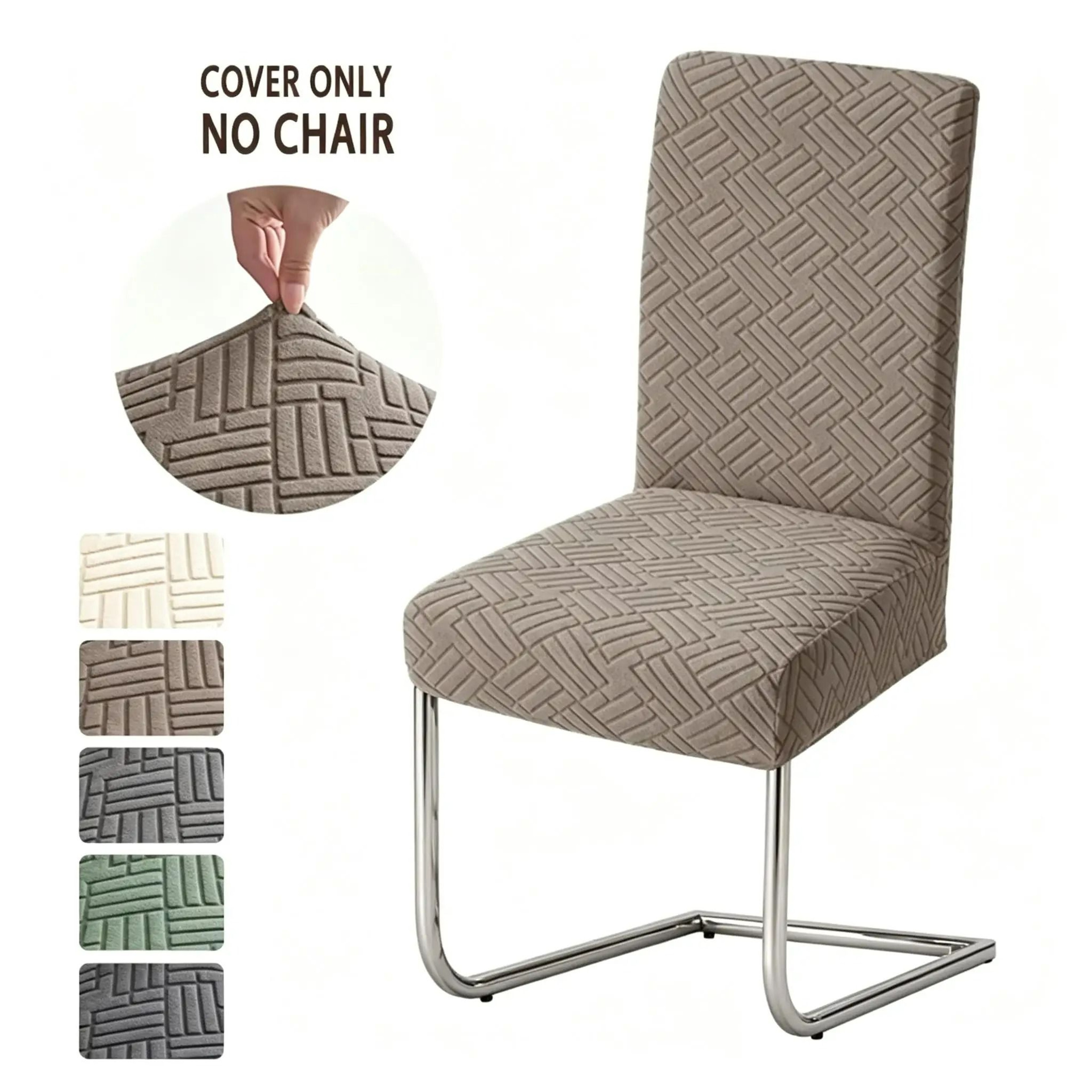 Jacquard Fabric AntiDust Stretch Dining Chair Cover 9