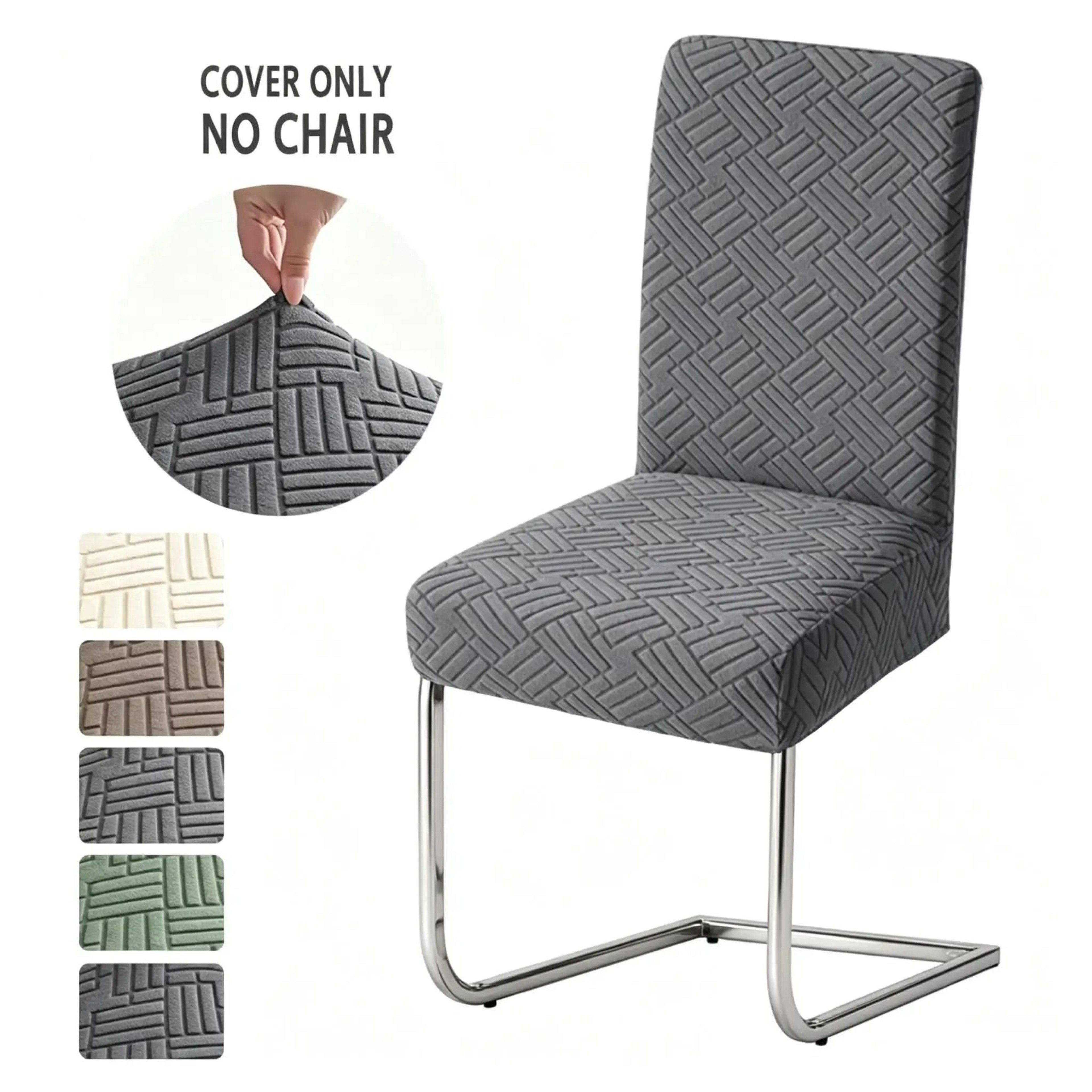 Jacquard Fabric AntiDust Stretch Dining Chair Cover 12