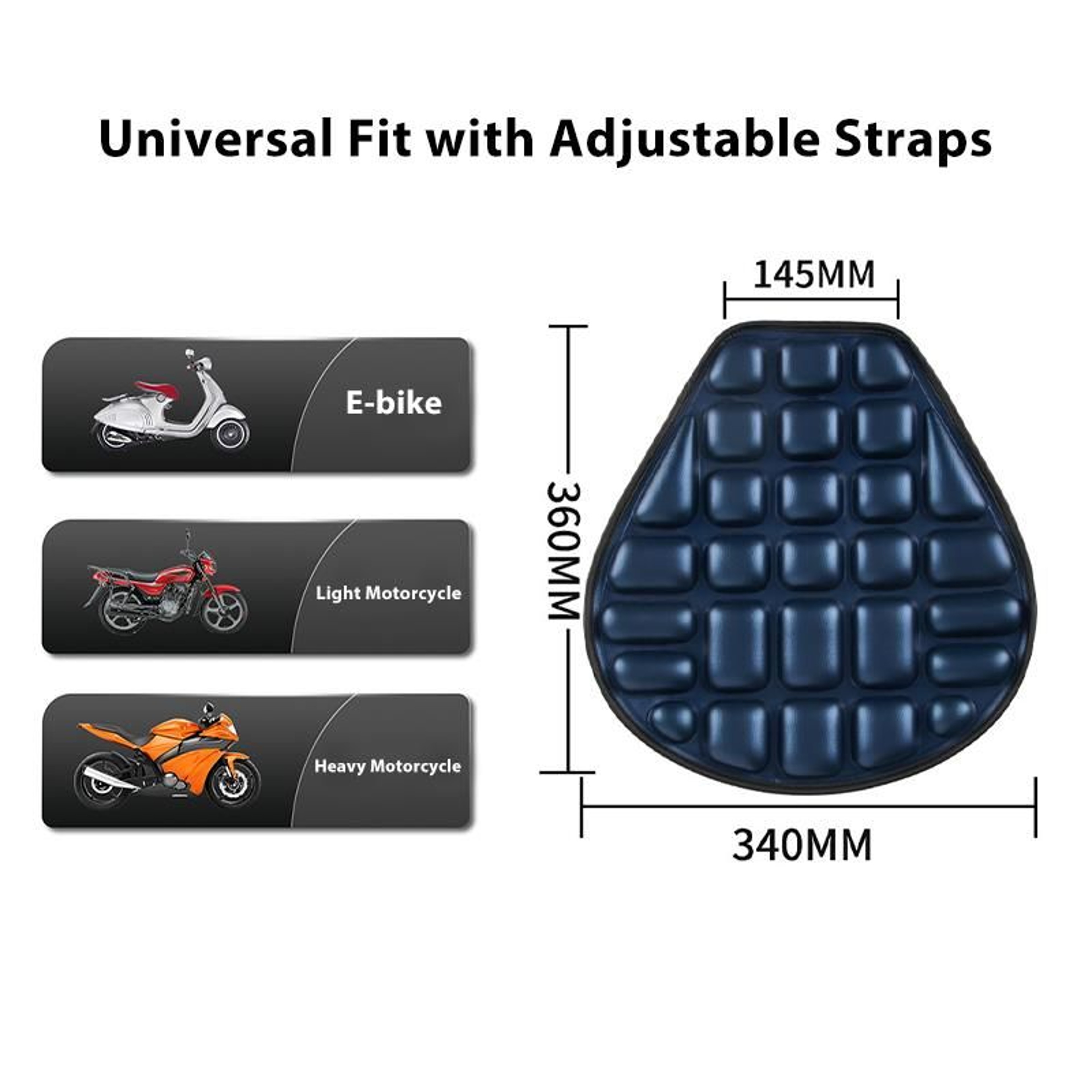 3D EVA Foam Soft Breathable Motorcycle Seat Cushion 1
