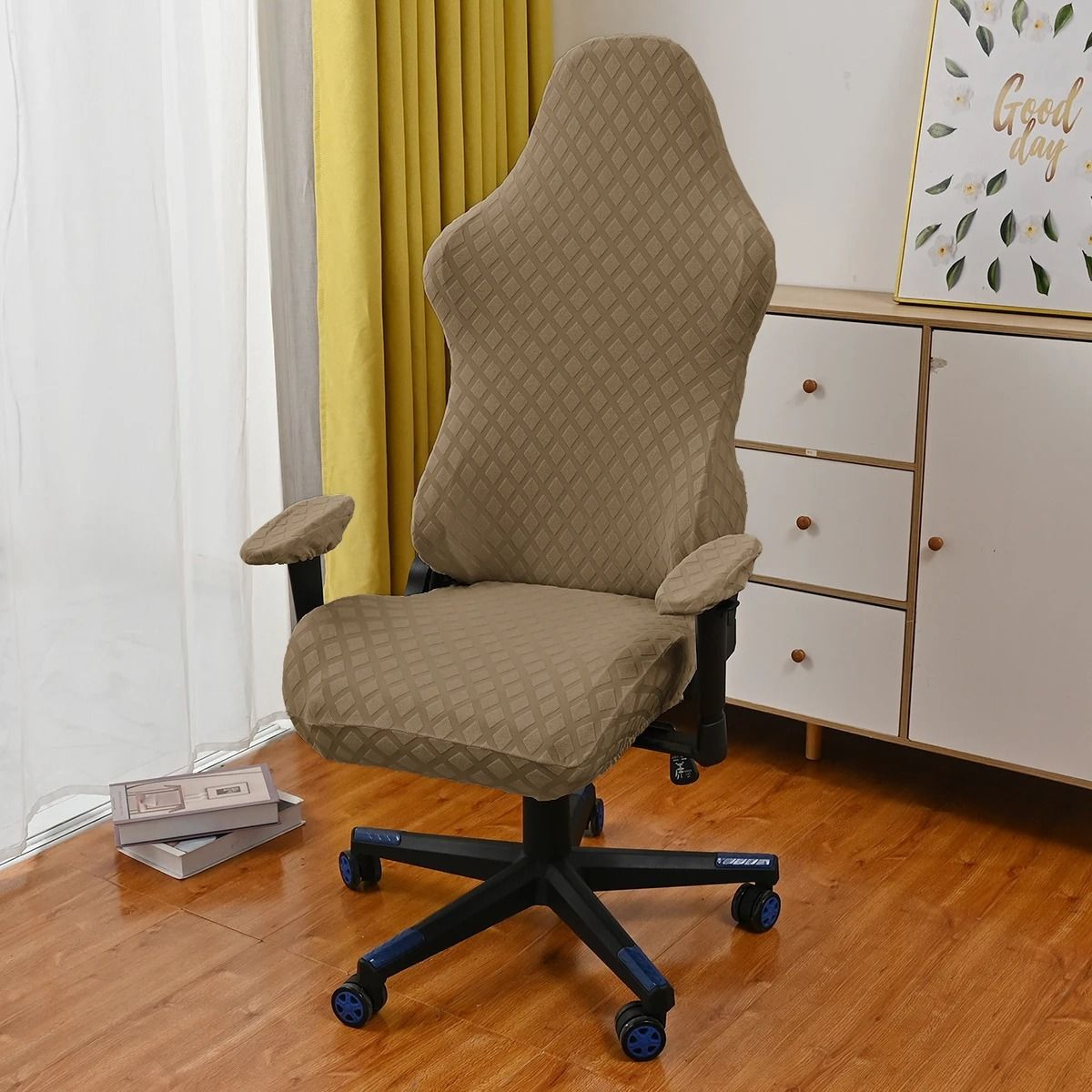 4Pcs Set Jacquard Gaming  Office Chair Cover With Armrest Covers 10