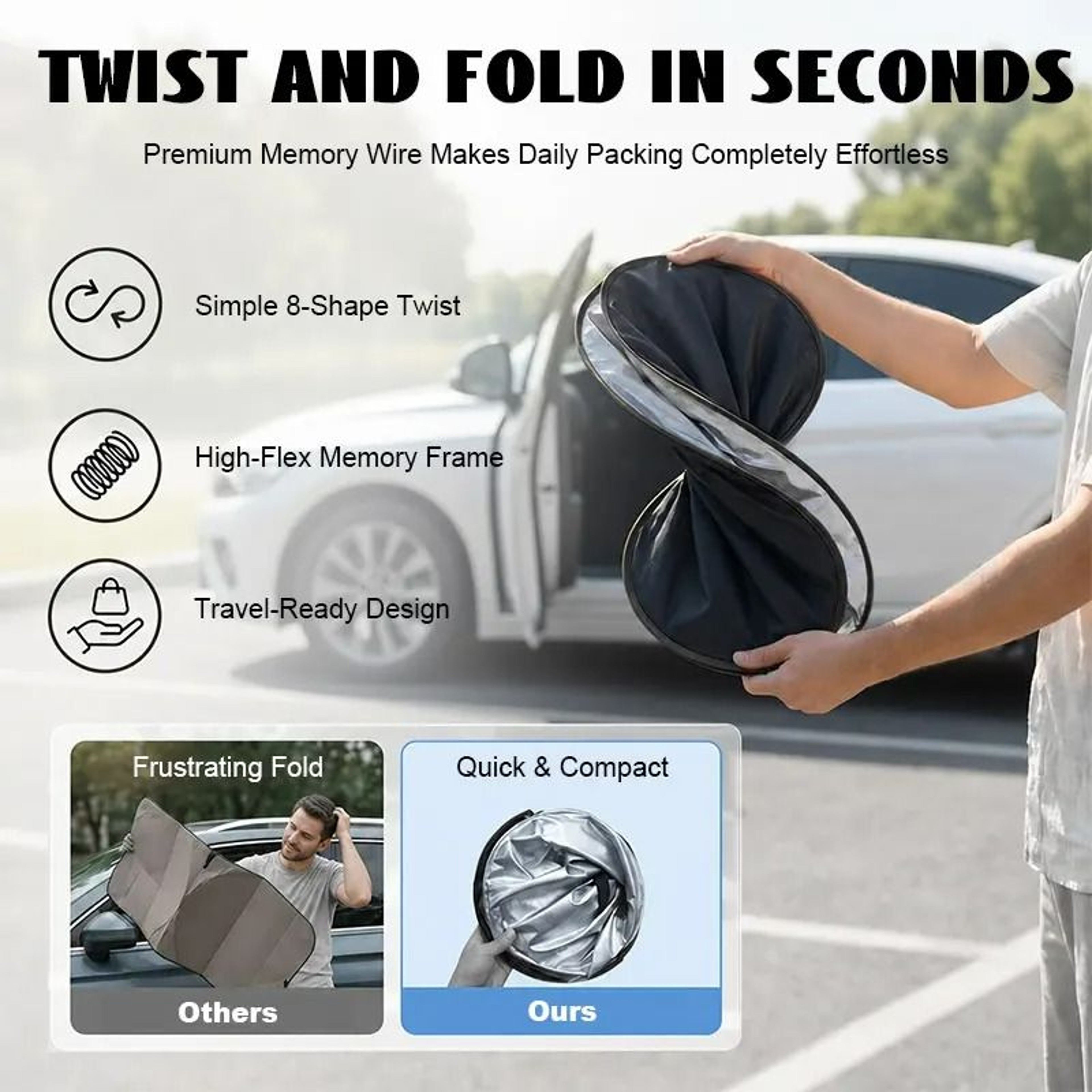 Car Front Windshield Foldable Parasol Sunshade 3