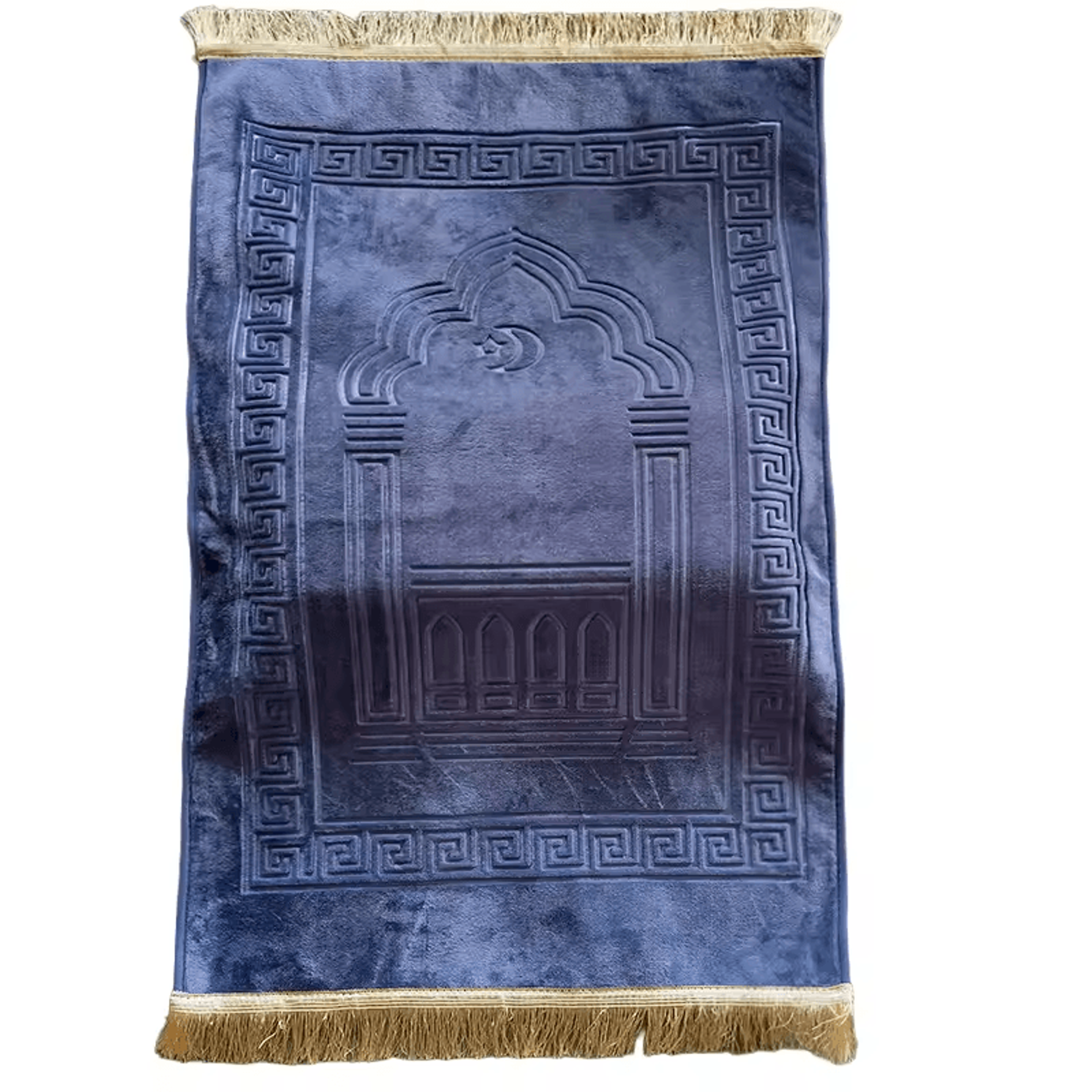 Vintage Pattern Islamic Prayer Rug With Tassel Accent 10