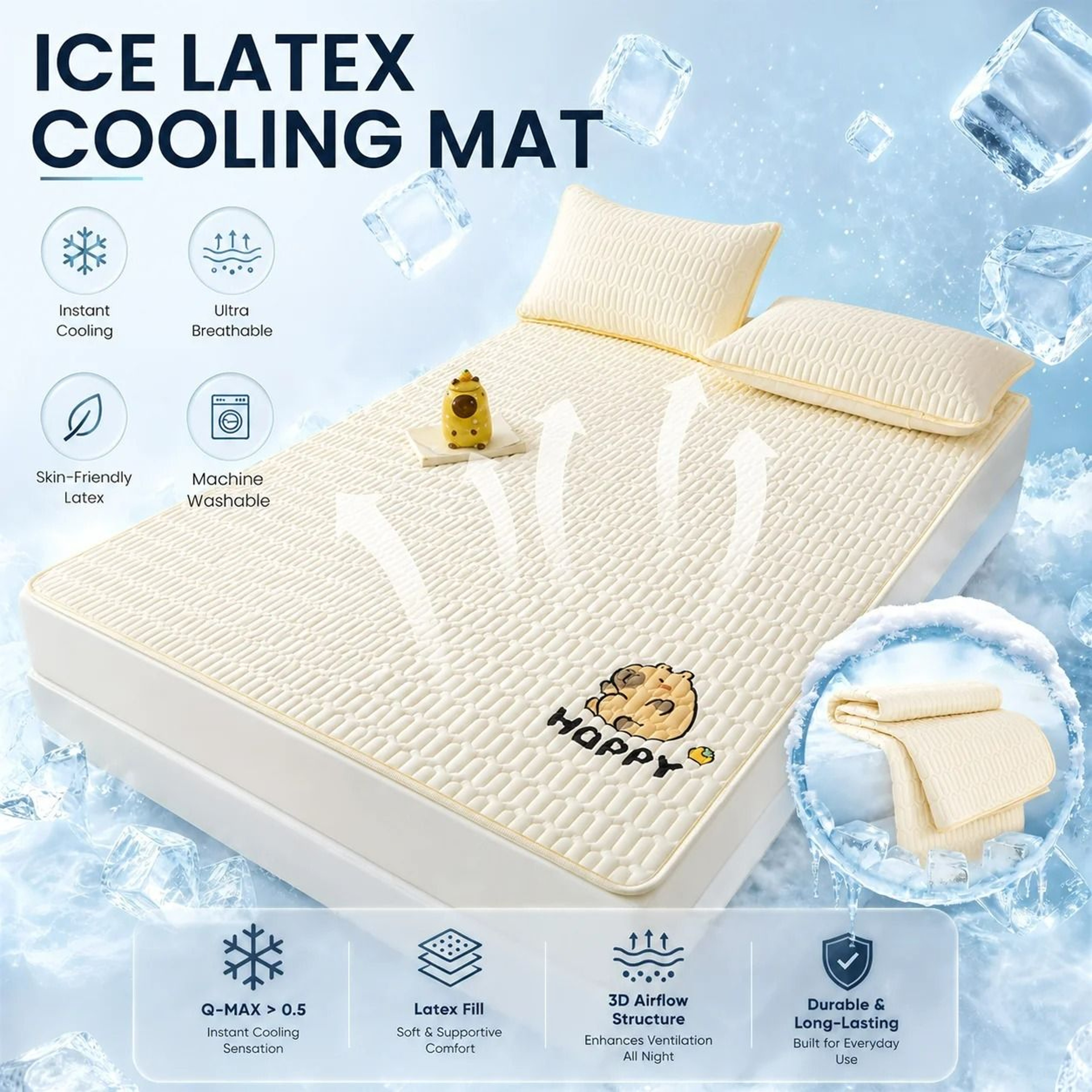 Breathable Latex Cooling Mat  SkinFriendly Sleeping Pad 2
