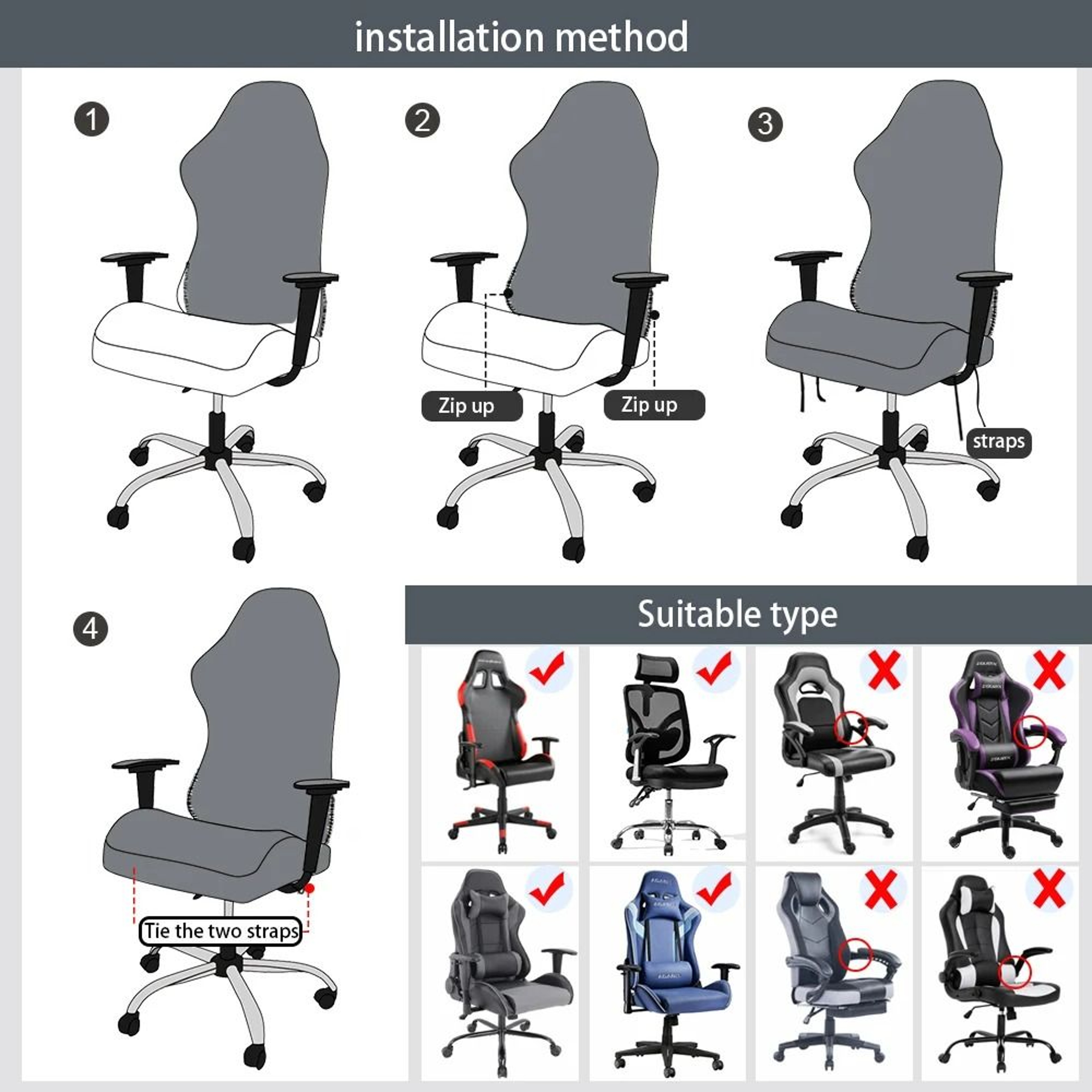 Jacquard ESports Gaming Chair Cover With Armrest Covers 2