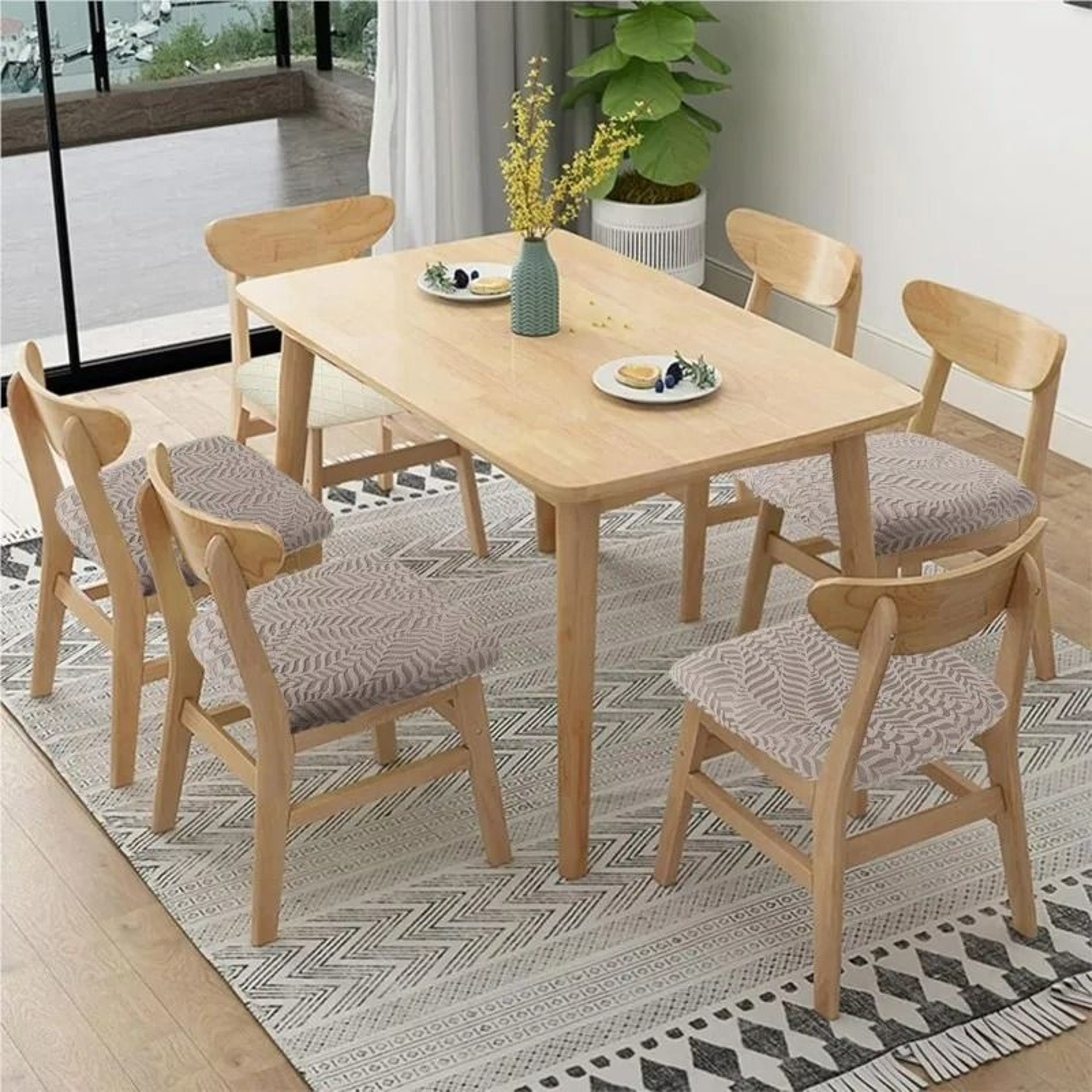 New Jacquard Elastic Universal Dining Chair Cover 6