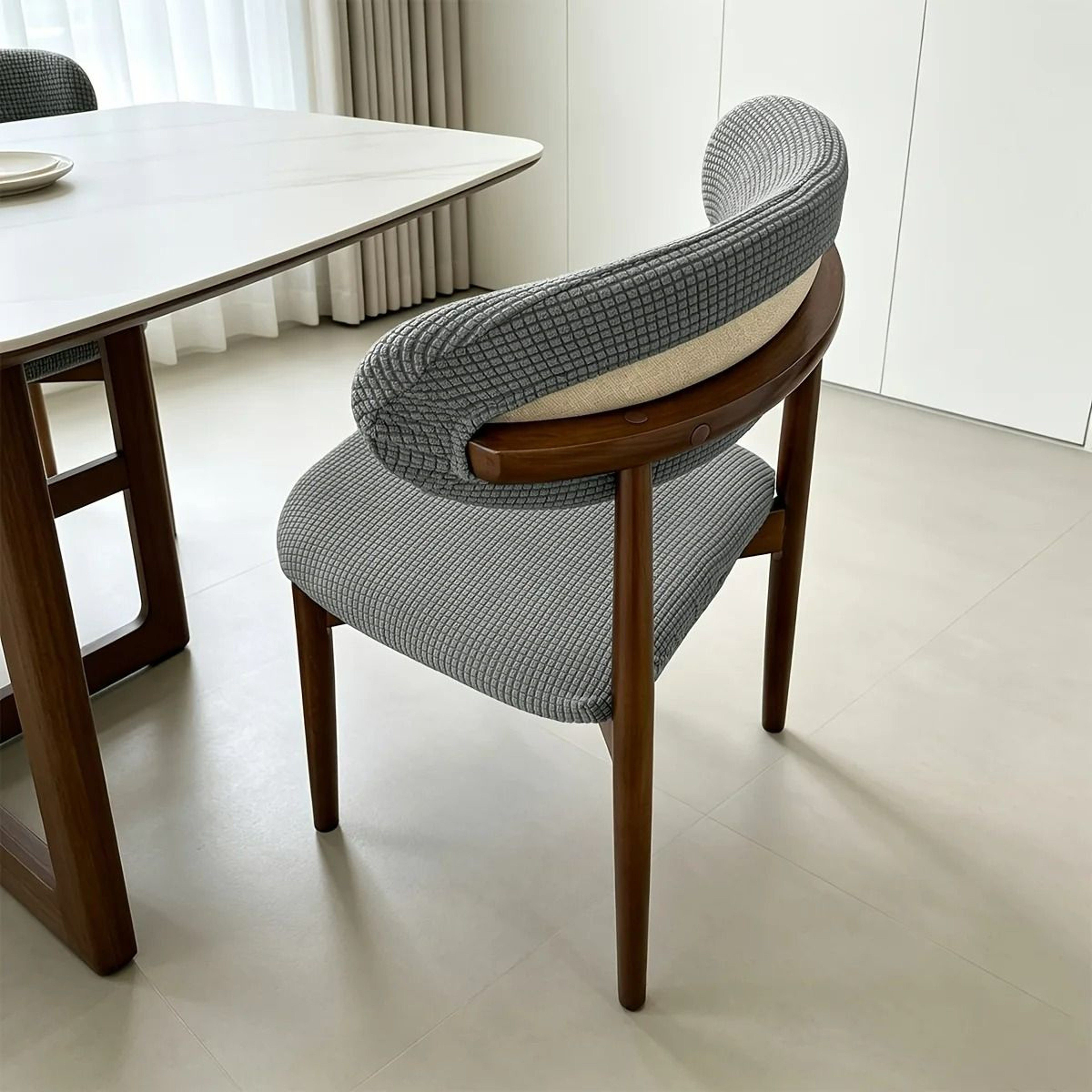 CShaped Backrest Split Chair Cover Set 2