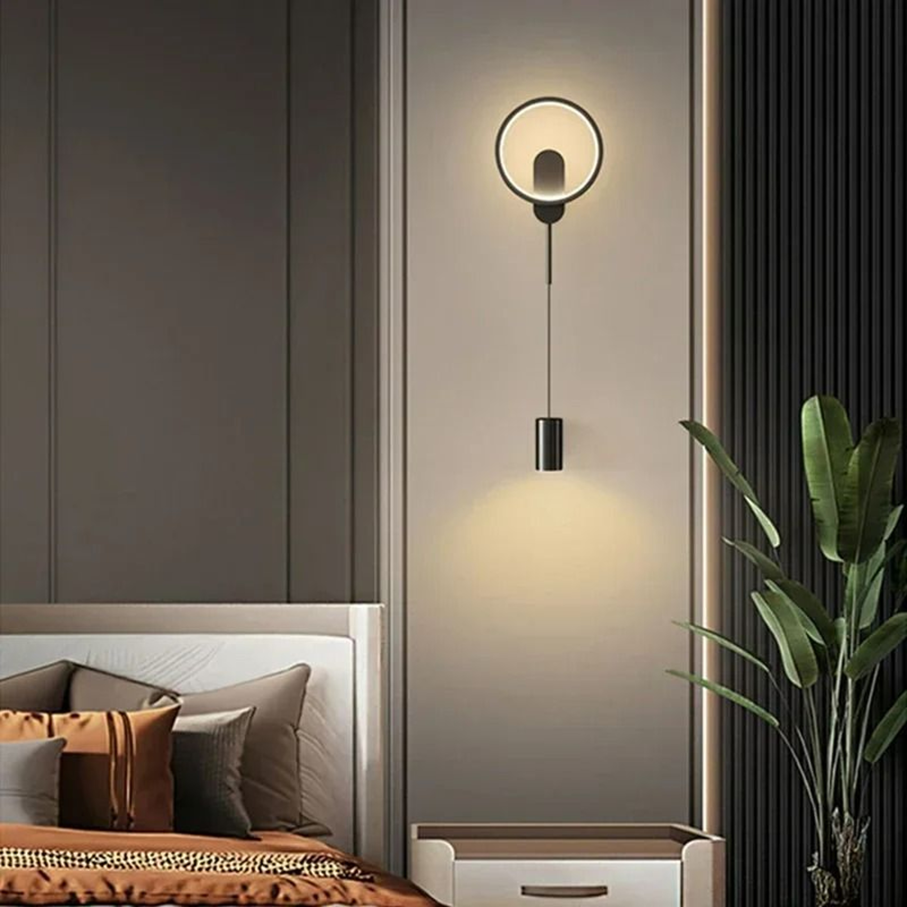 Modern Black  Gold LED Wall Sconce 4