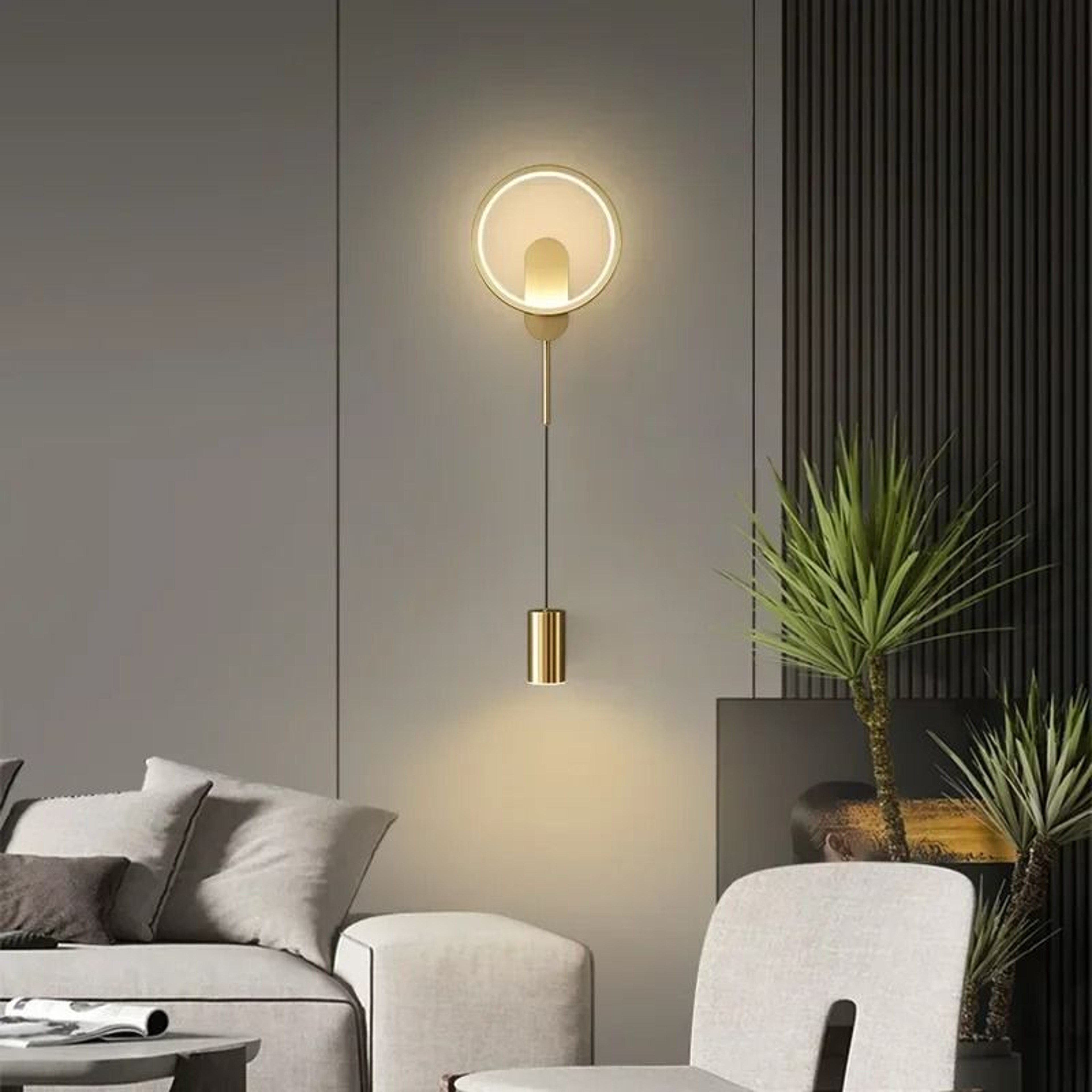 Modern Black  Gold LED Wall Sconce 5
