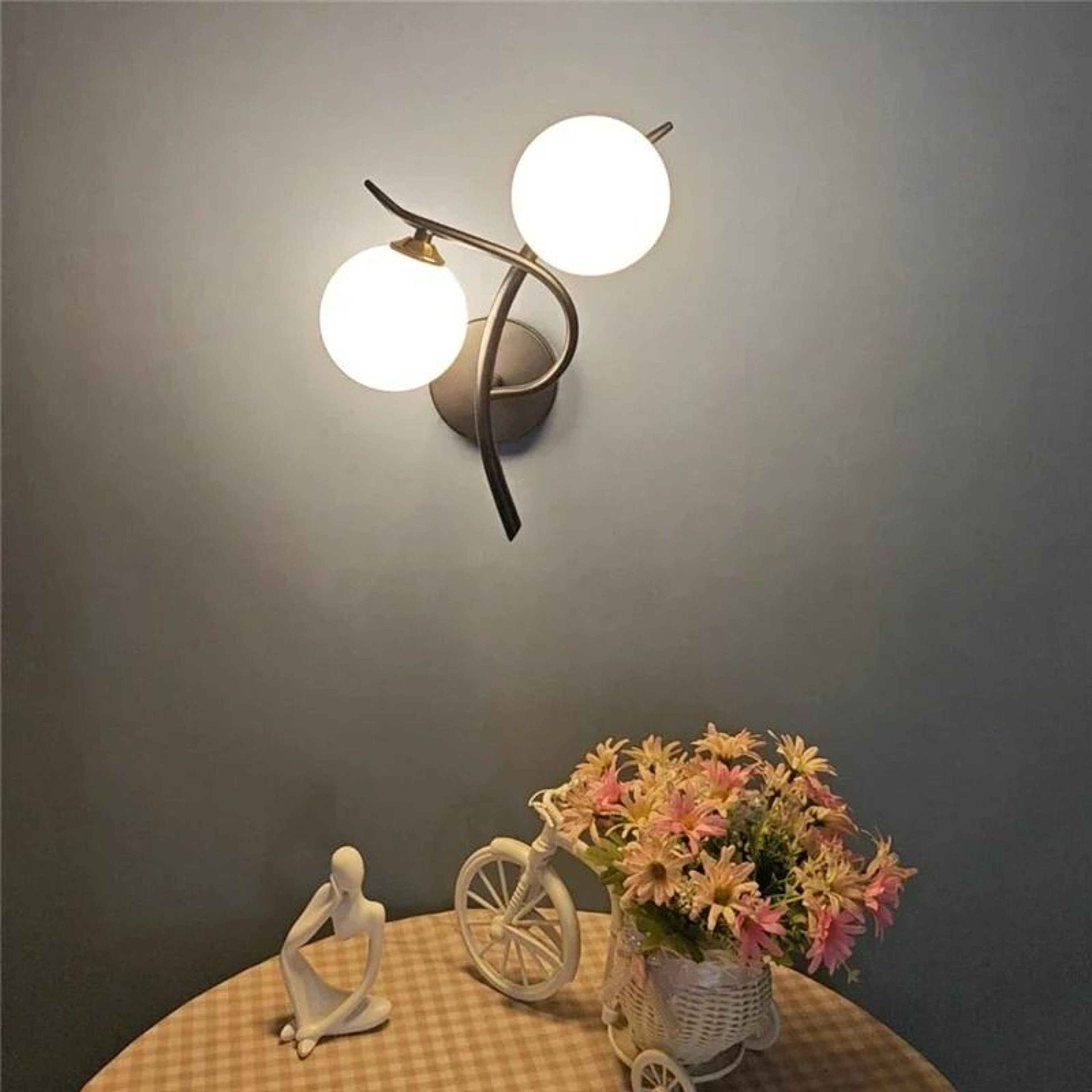 Nordic Glass Orb Iron Wall Sconce 4