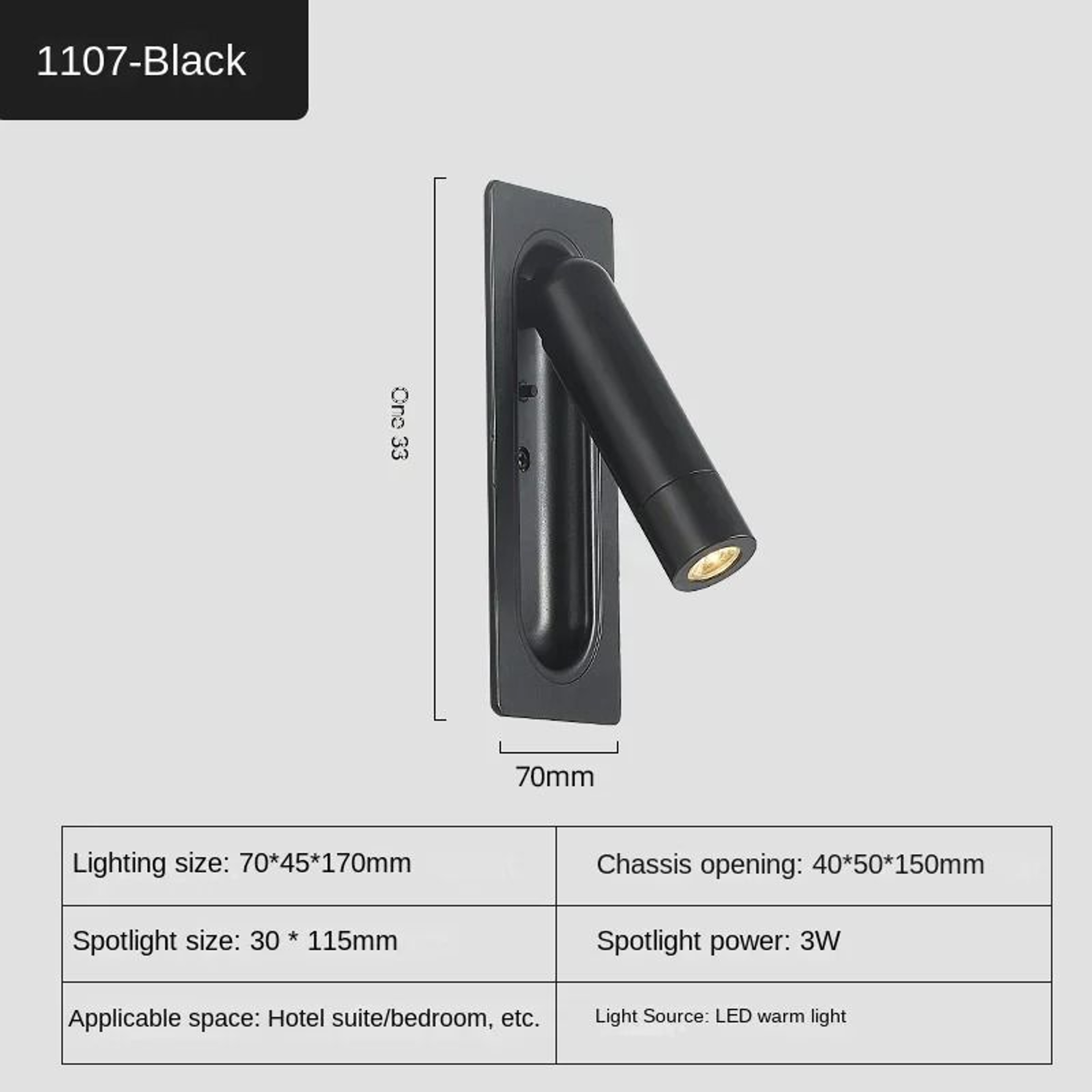 Modern Embedded LED Reading Wall Lamp With USB 6