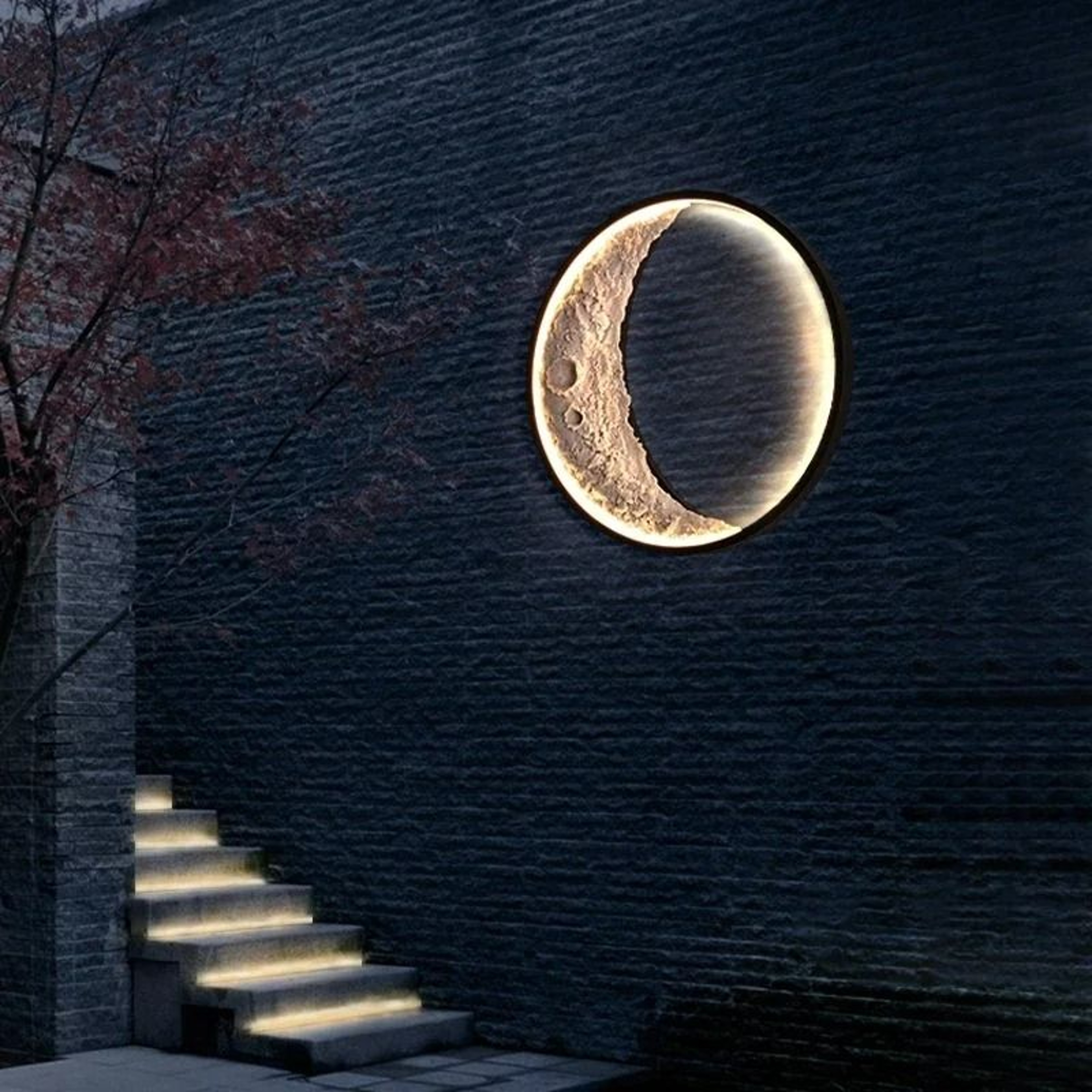 Outdoor IP65 Waterproof LED Moon Decor Wall Sconce 5