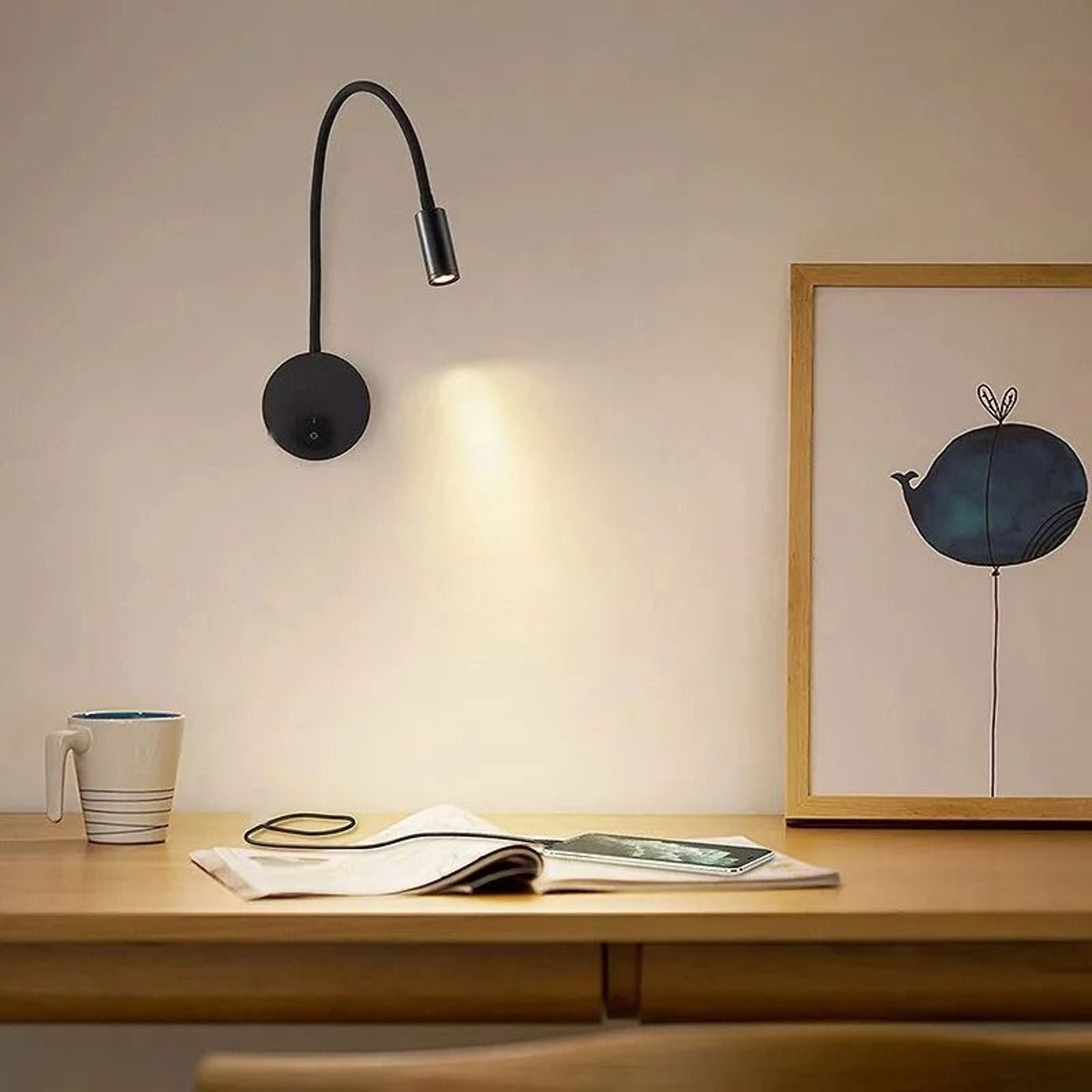 Rotatable Flexible Gooseneck LED Bedside Wall Light 4
