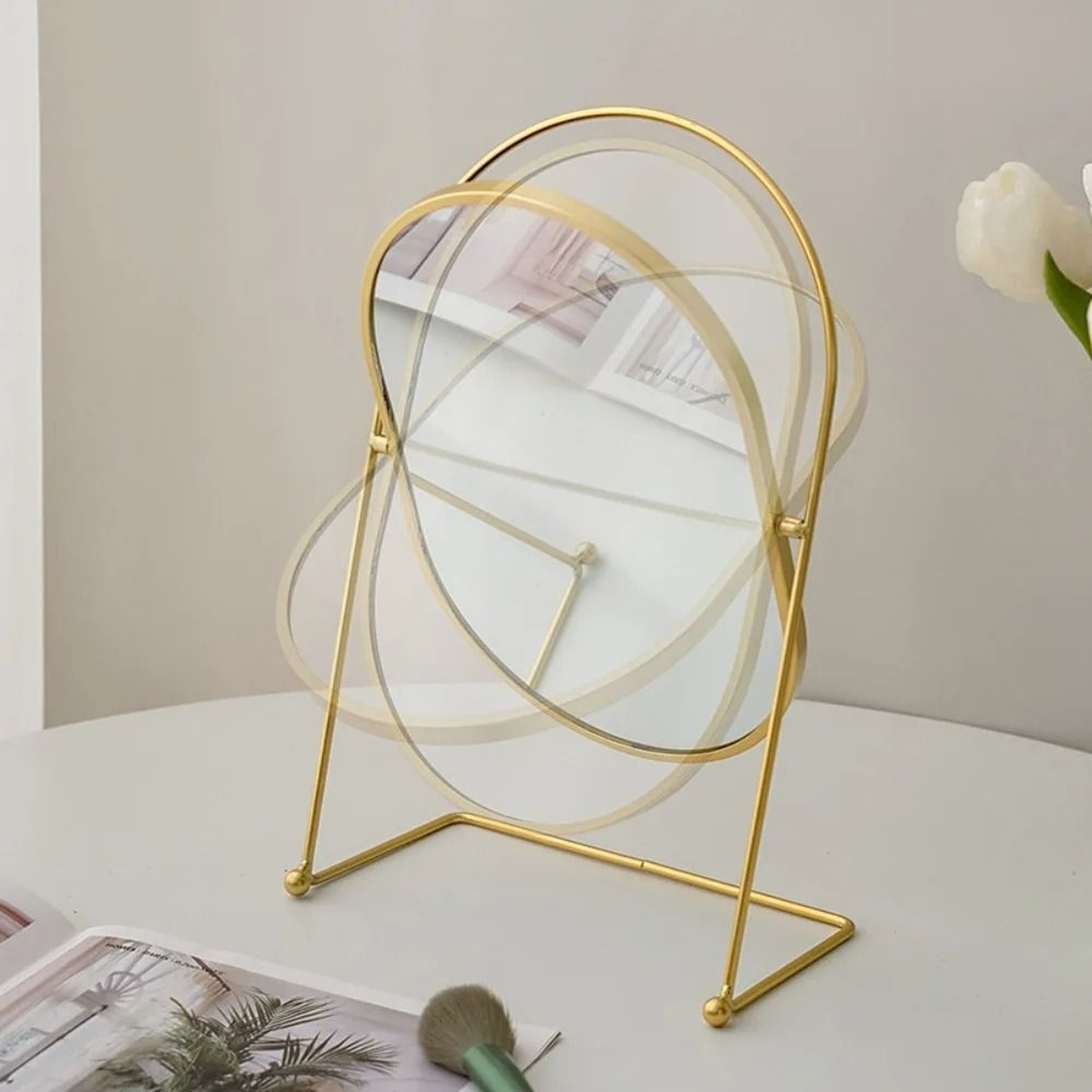 Nordic Iron Art 360 Rotatable Oval Desktop Vanity Mirror 5