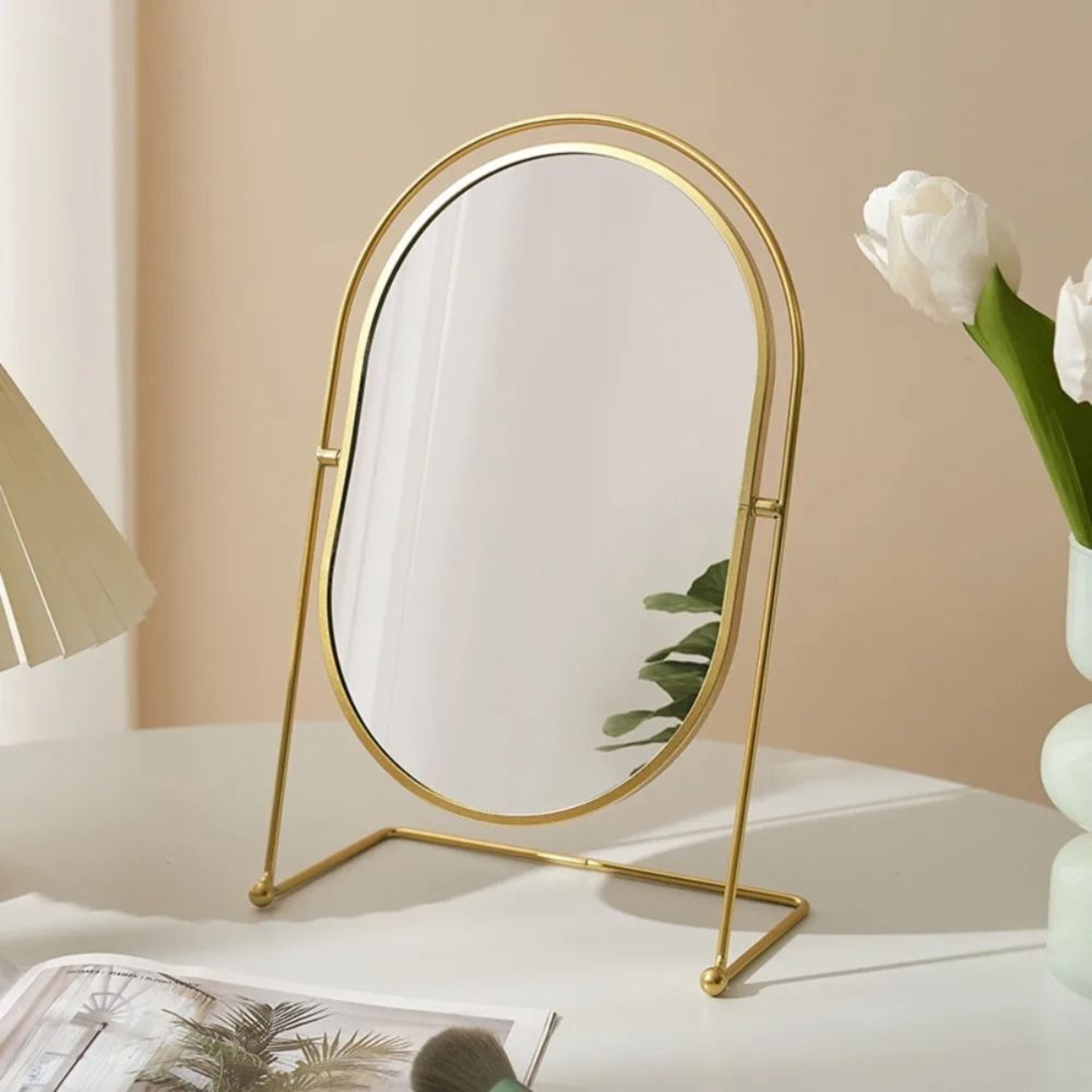 Nordic Iron Art 360 Rotatable Oval Desktop Vanity Mirror 3
