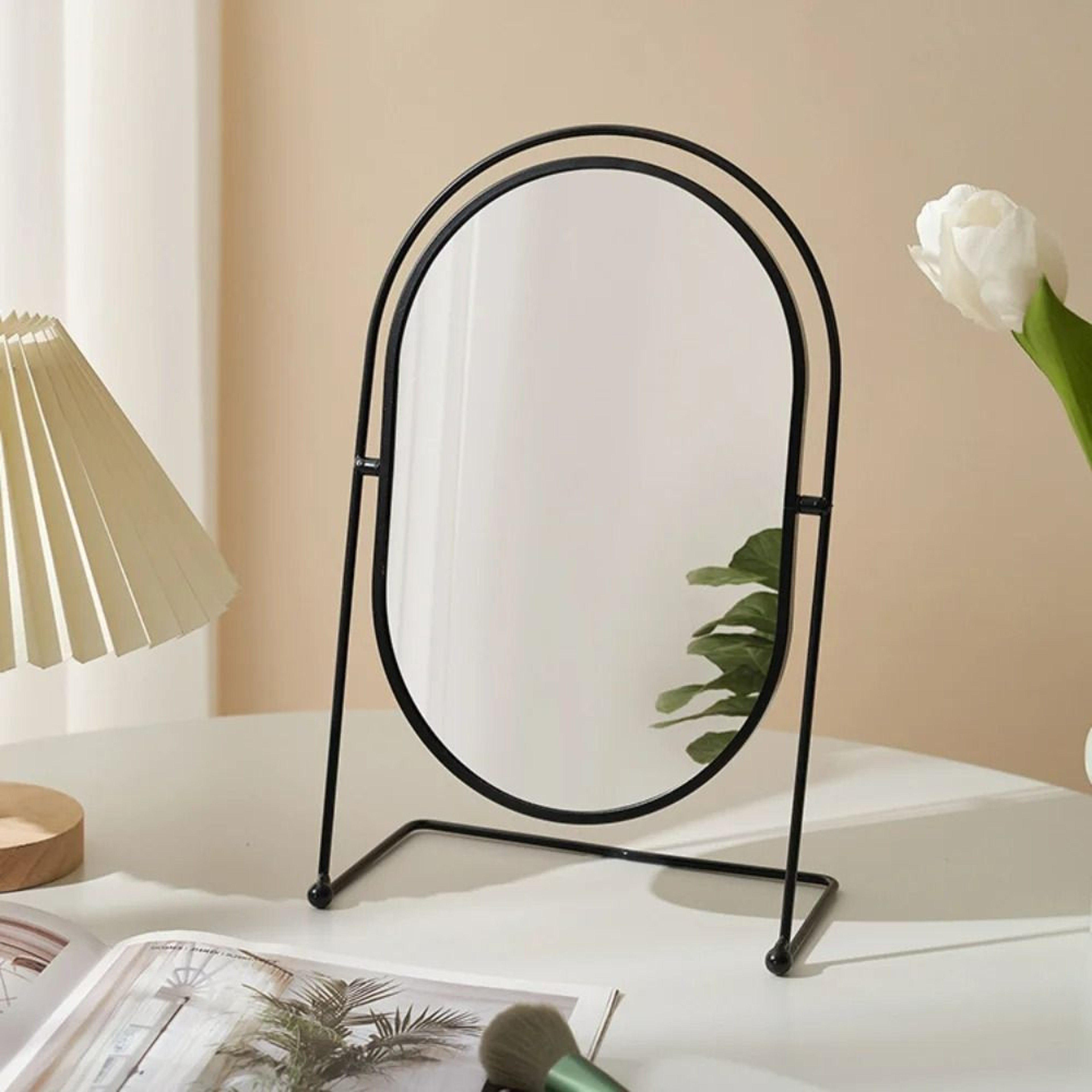 Nordic Iron Art 360 Rotatable Oval Desktop Vanity Mirror 4