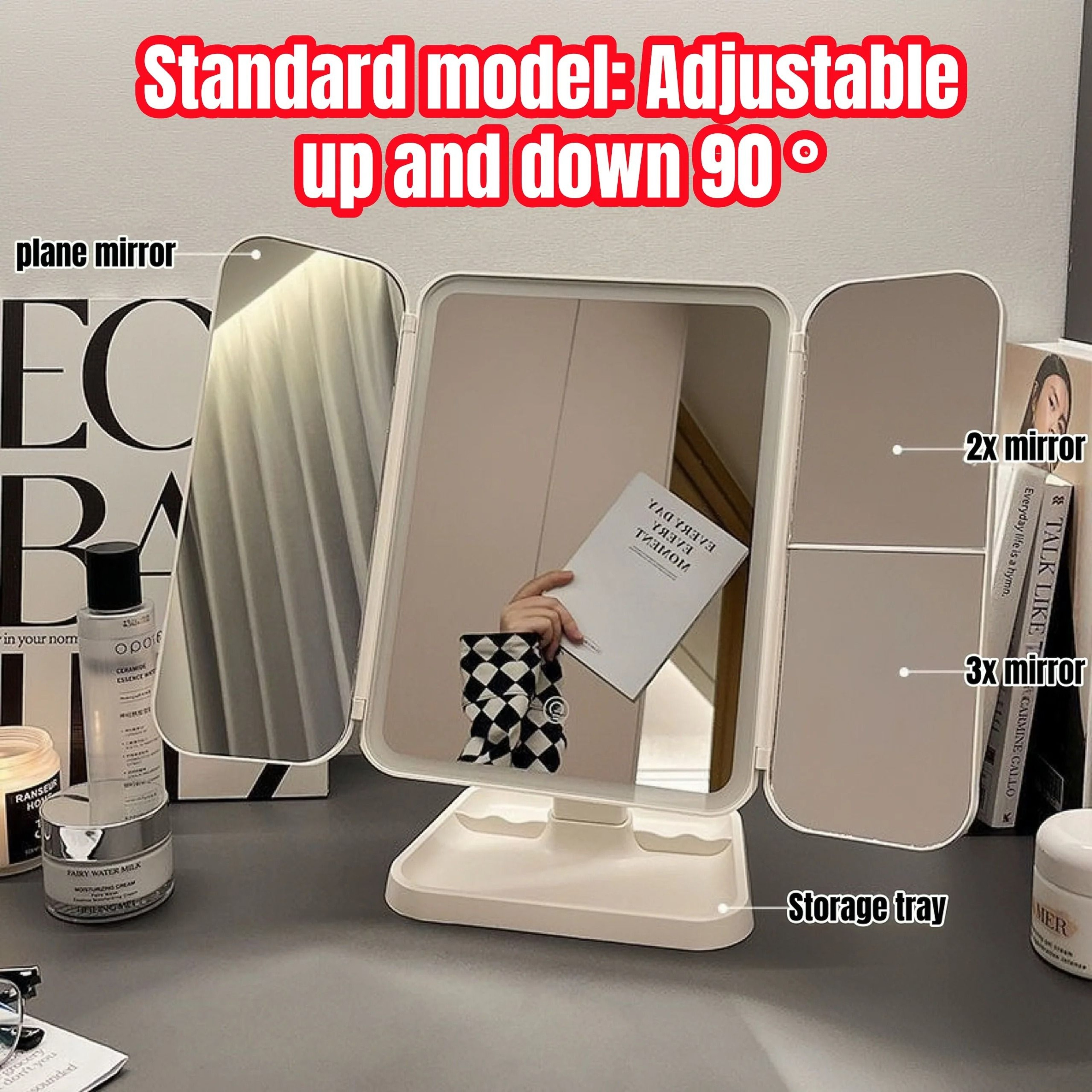 TripleFold Illuminated LED Vanity Makeup Mirror 7