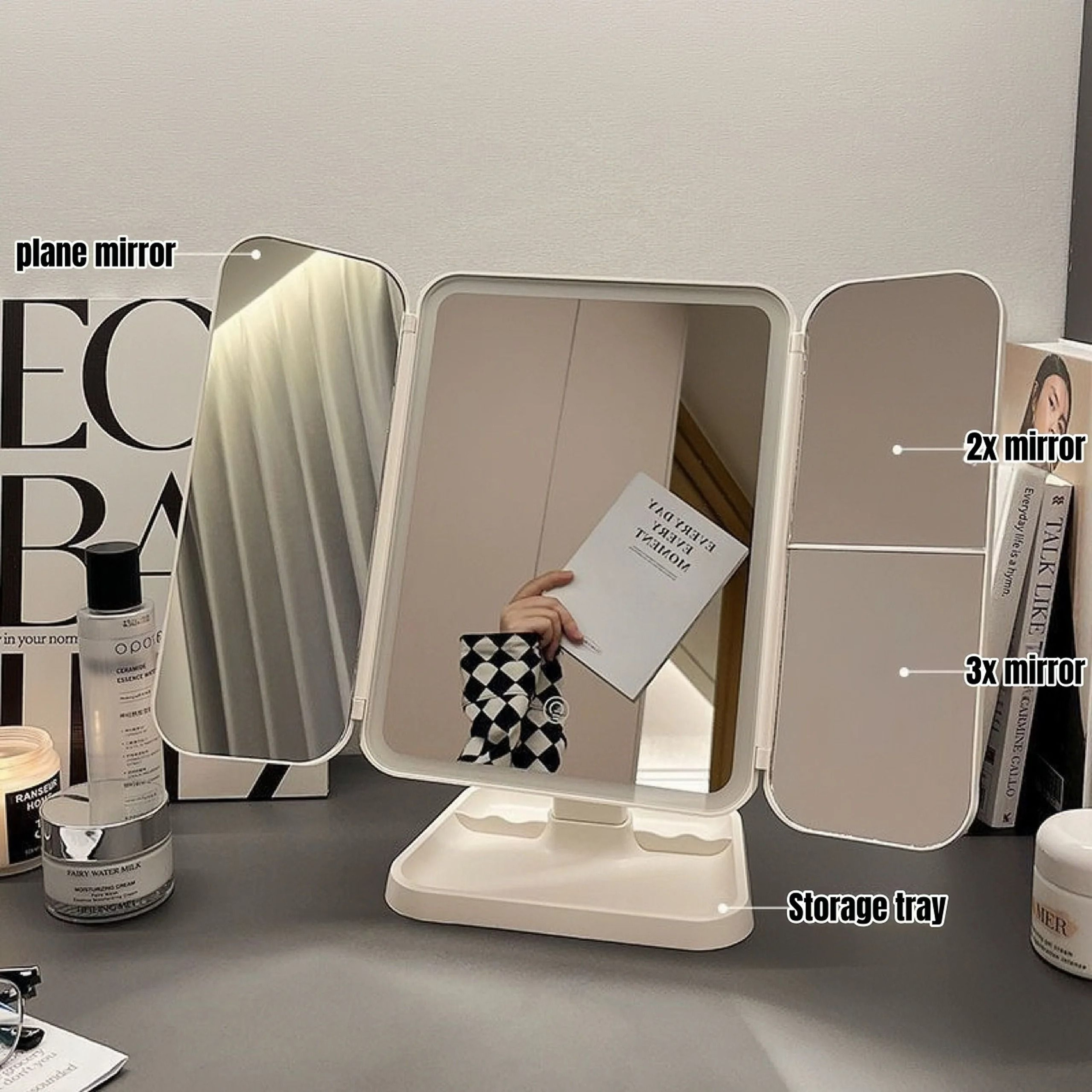 TripleFold Illuminated LED Vanity Makeup Mirror 5