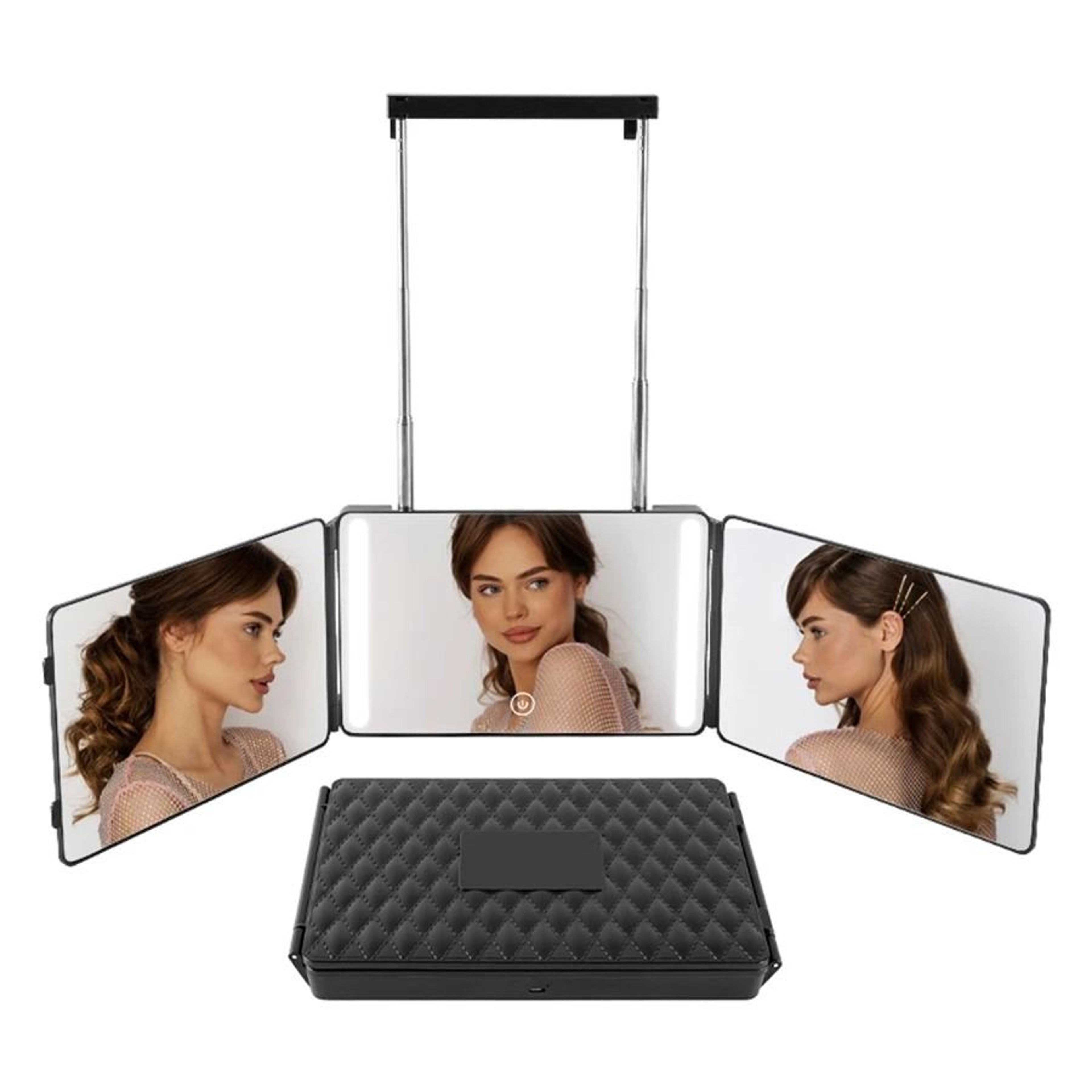 3Way DoorHanging LED SelfHaircut Mirror 0
