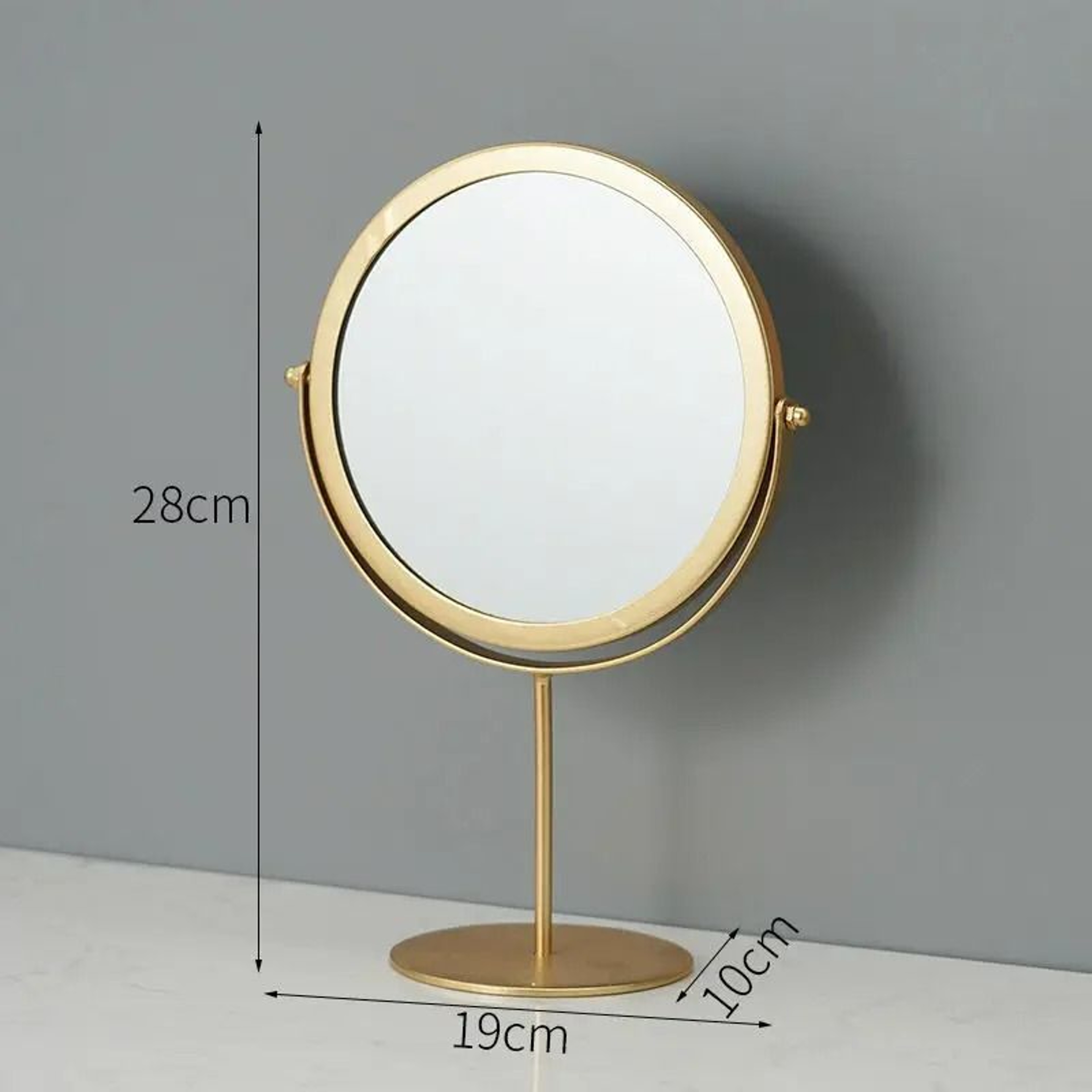 Nordic Iron Art Gold Round Desktop Vanity Mirror 1