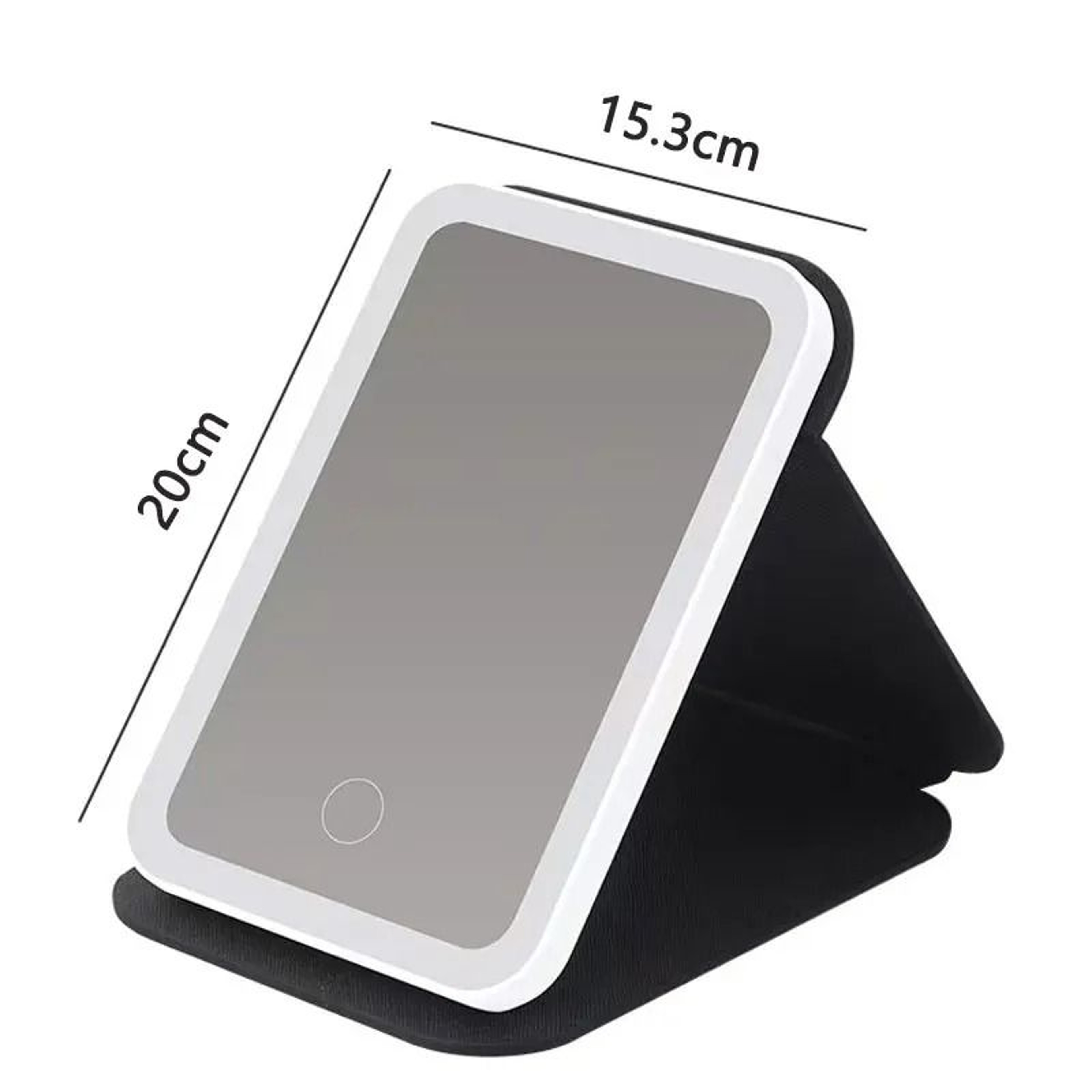 3Color LED Leather Folding Travel Vanity Mirror 6