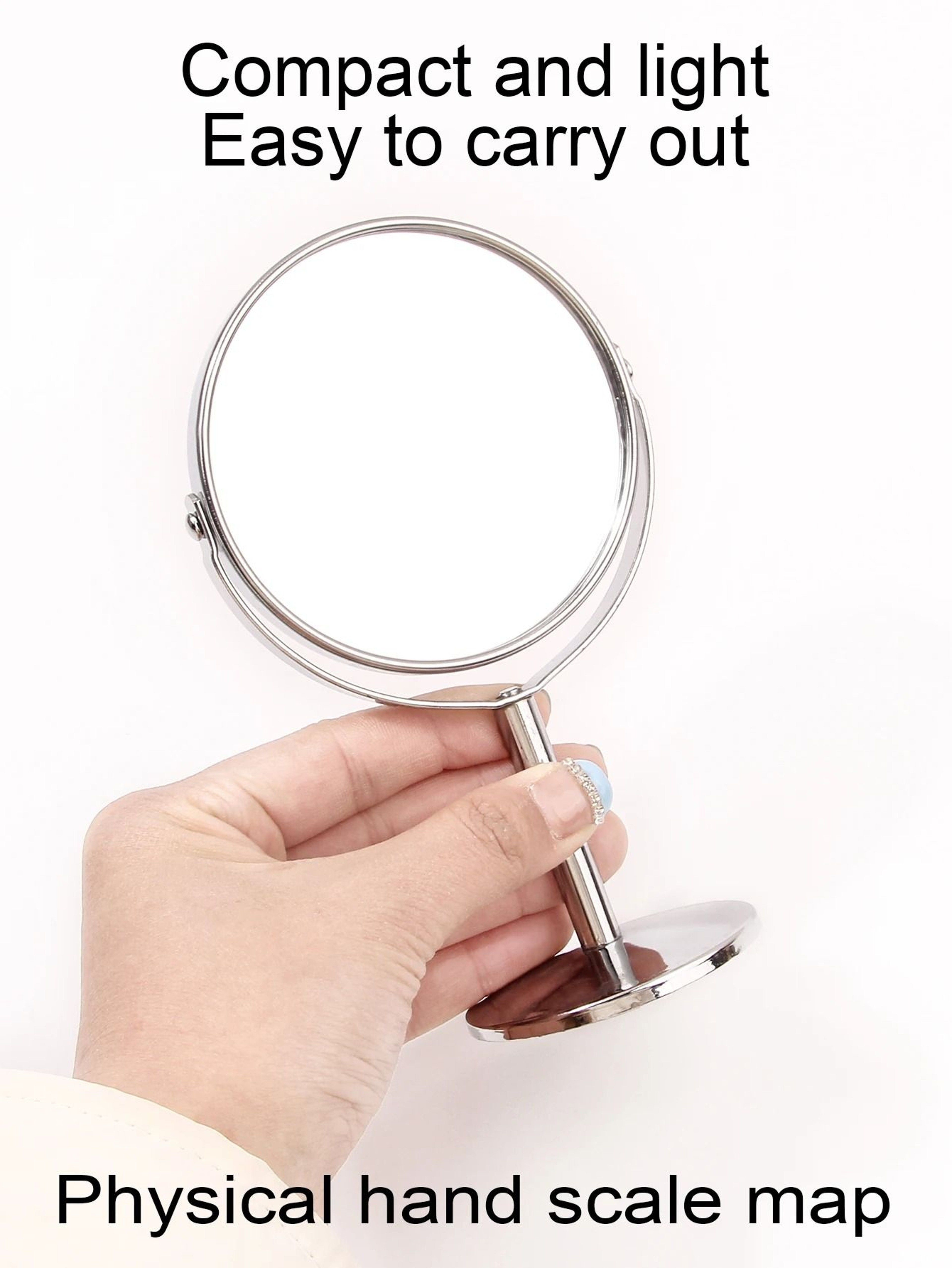 Large Silver DoubleSided Tabletop Magnifying Cosmetic Mirror 6
