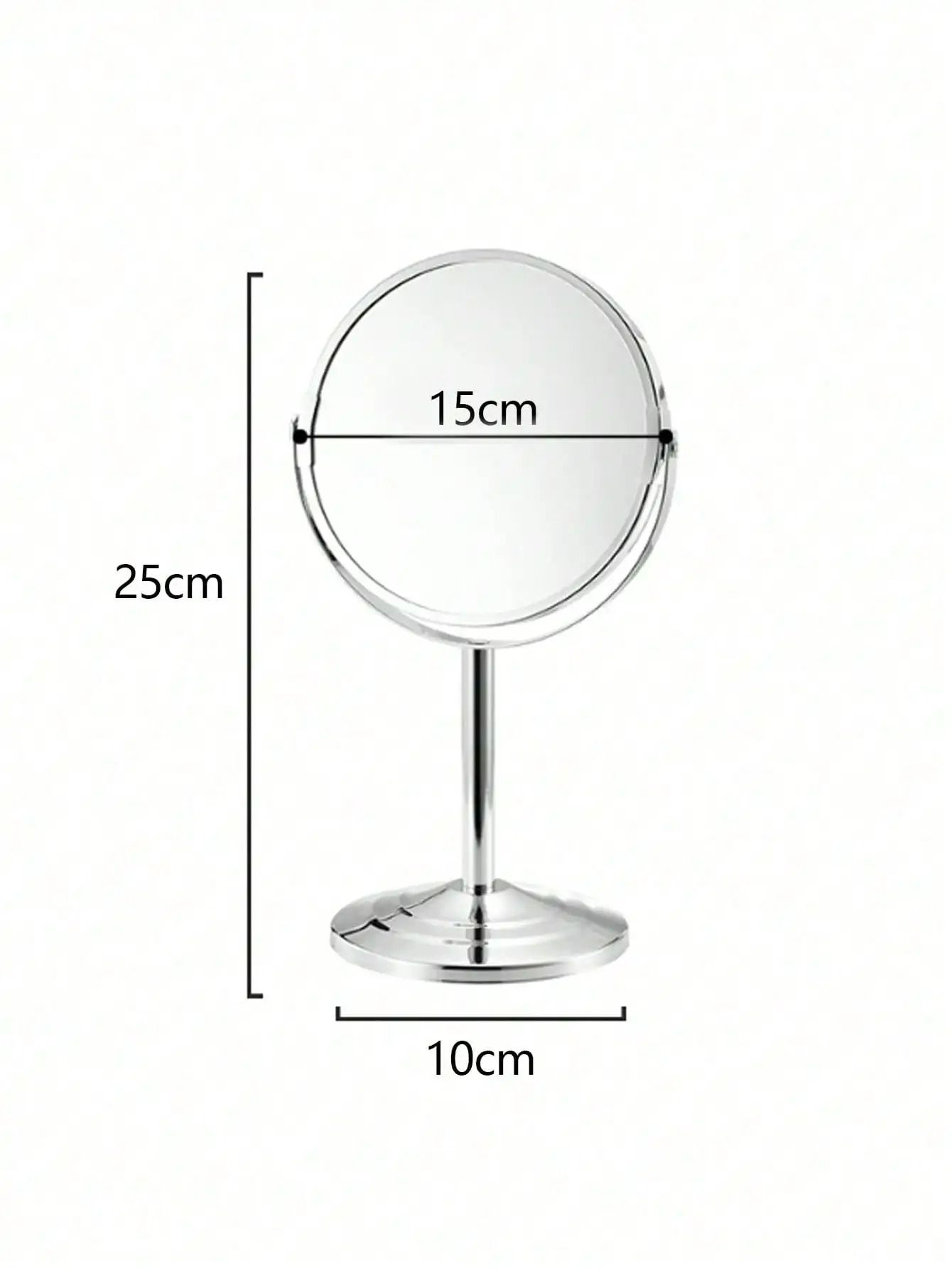 Large Silver DoubleSided Tabletop Magnifying Cosmetic Mirror 2