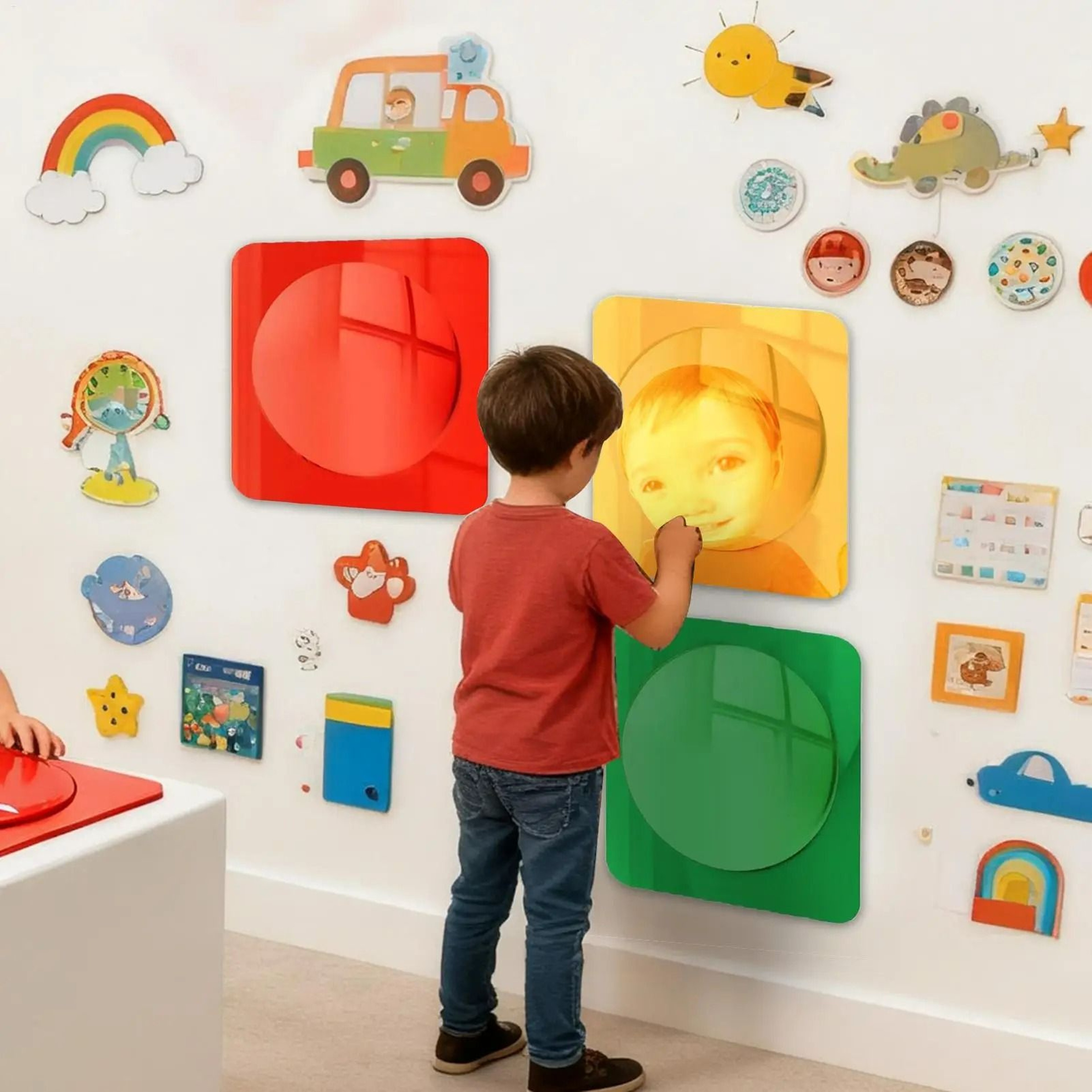 3Piece Bubble Sensory Mirror Set For Toddler Tactile Play 4