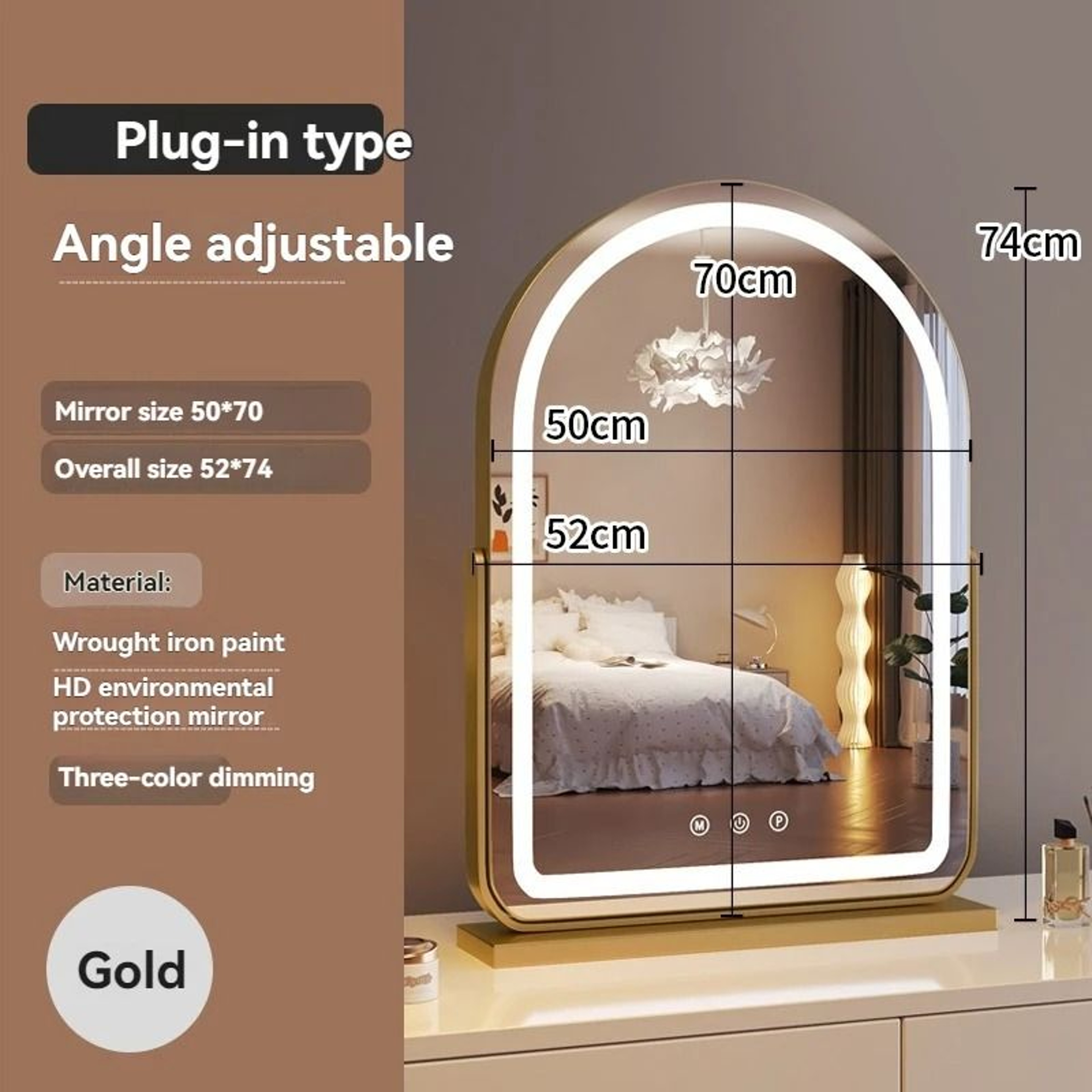 Large Desktop LED Beauty Makeup Mirror 12
