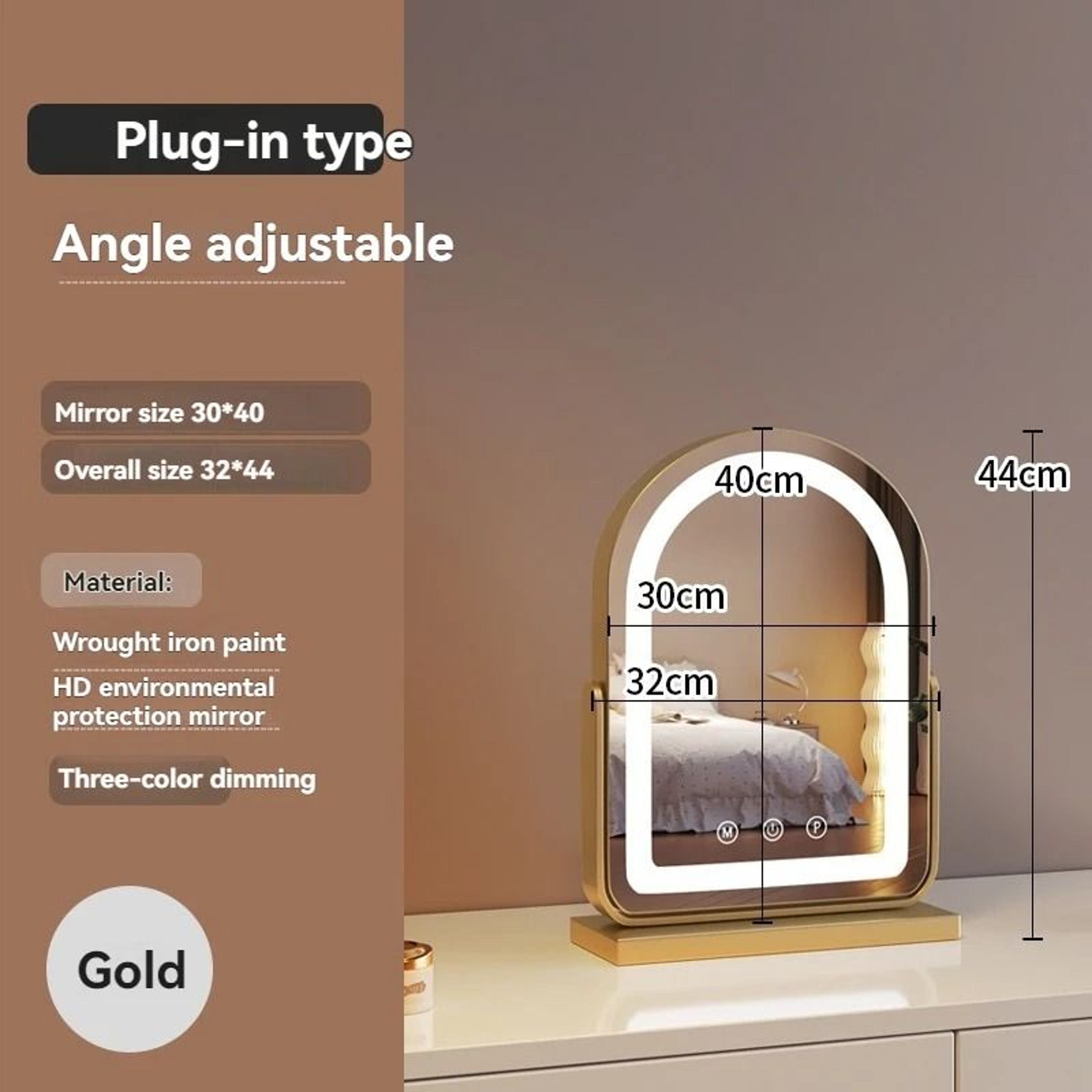 Large Desktop LED Beauty Makeup Mirror 7
