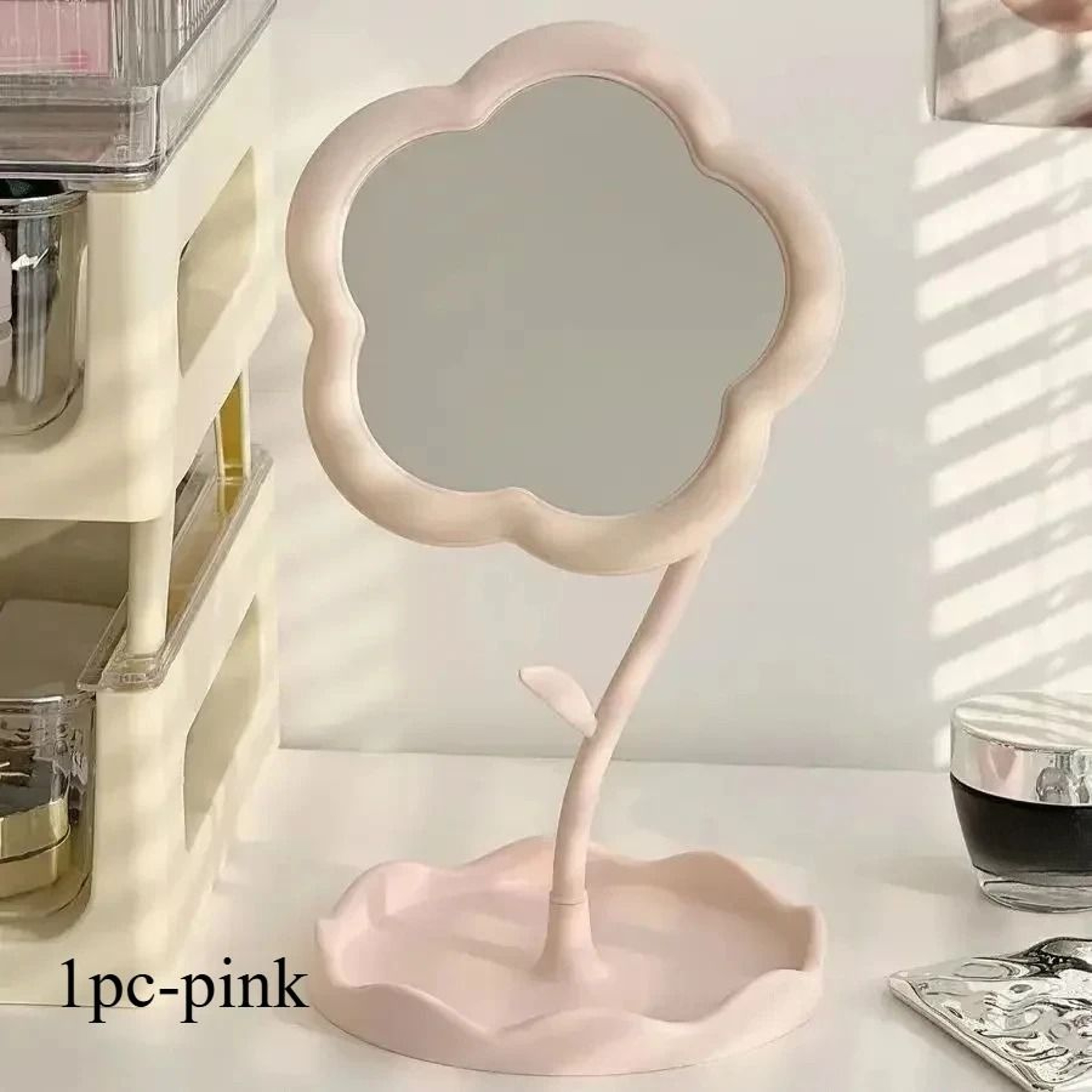 Creative FlowerShaped Desktop  Wall Vanity Mirror 8