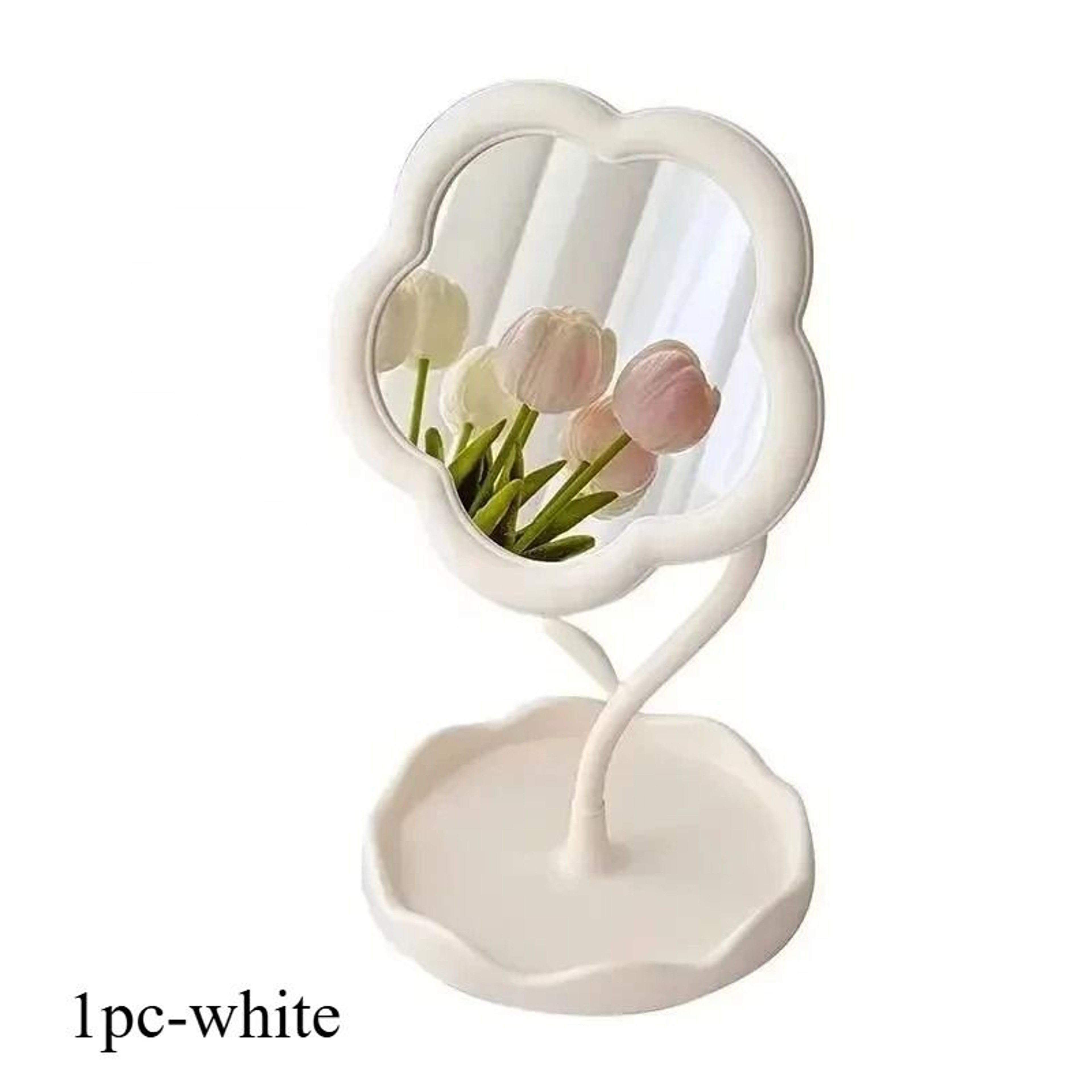Creative FlowerShaped Desktop  Wall Vanity Mirror 6