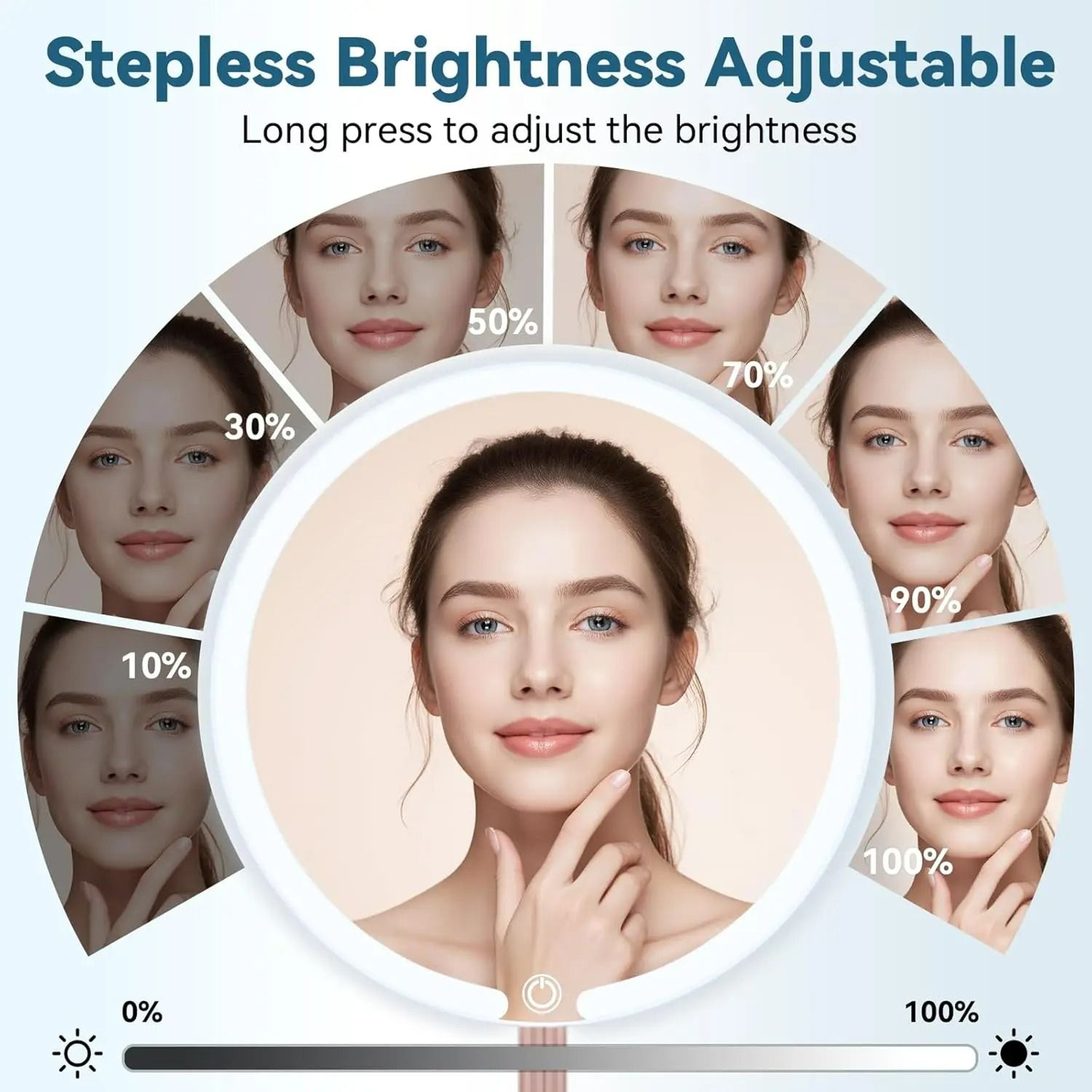Portable Touch Control MultiAngle LED Vanity Cosmetic Mirror 2