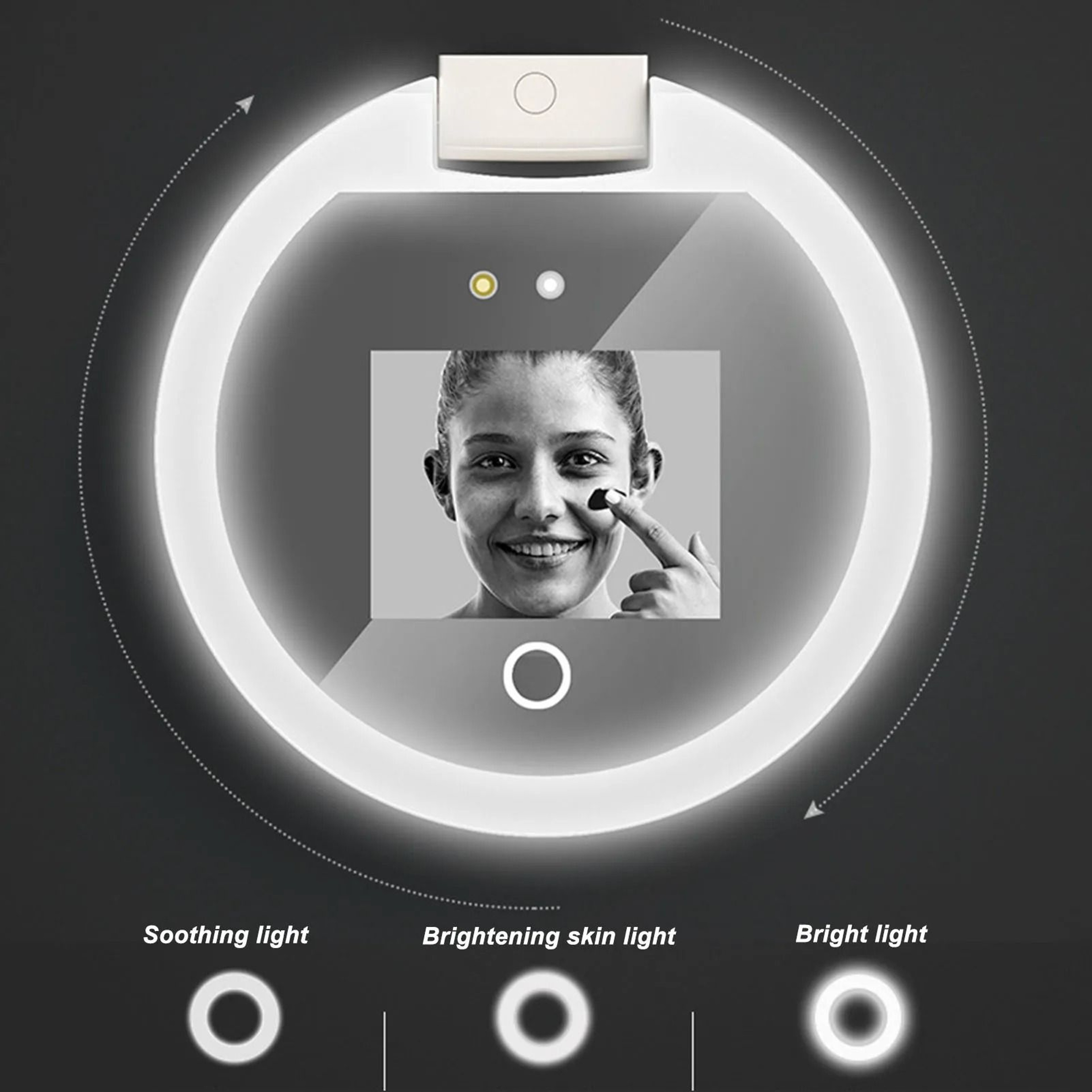 UV Sunscreen Testing Pocket Mirror With LED Light 2X Magnification 3