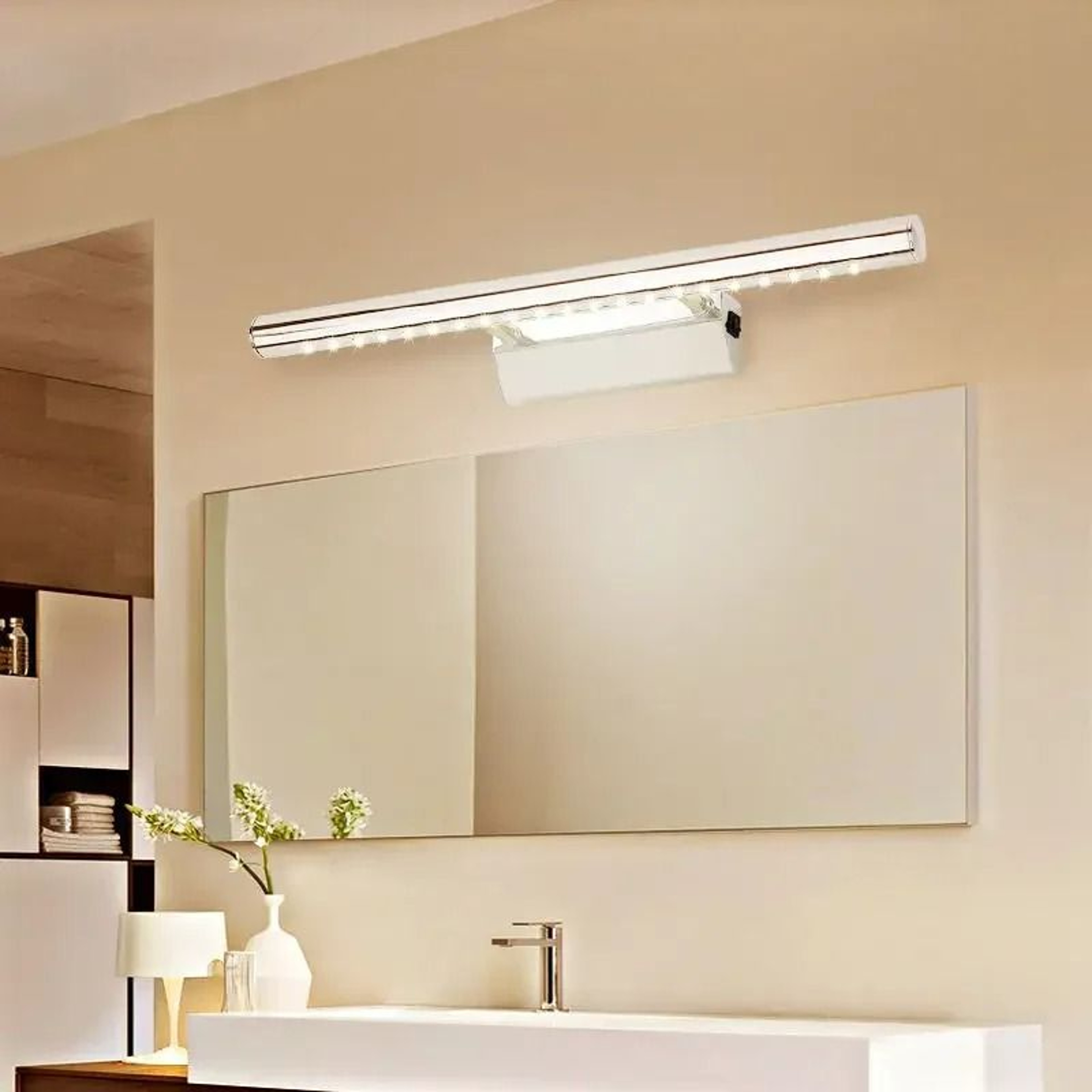Luxury Stainless Steel LED Bathroom Mirror Light Sconce 1