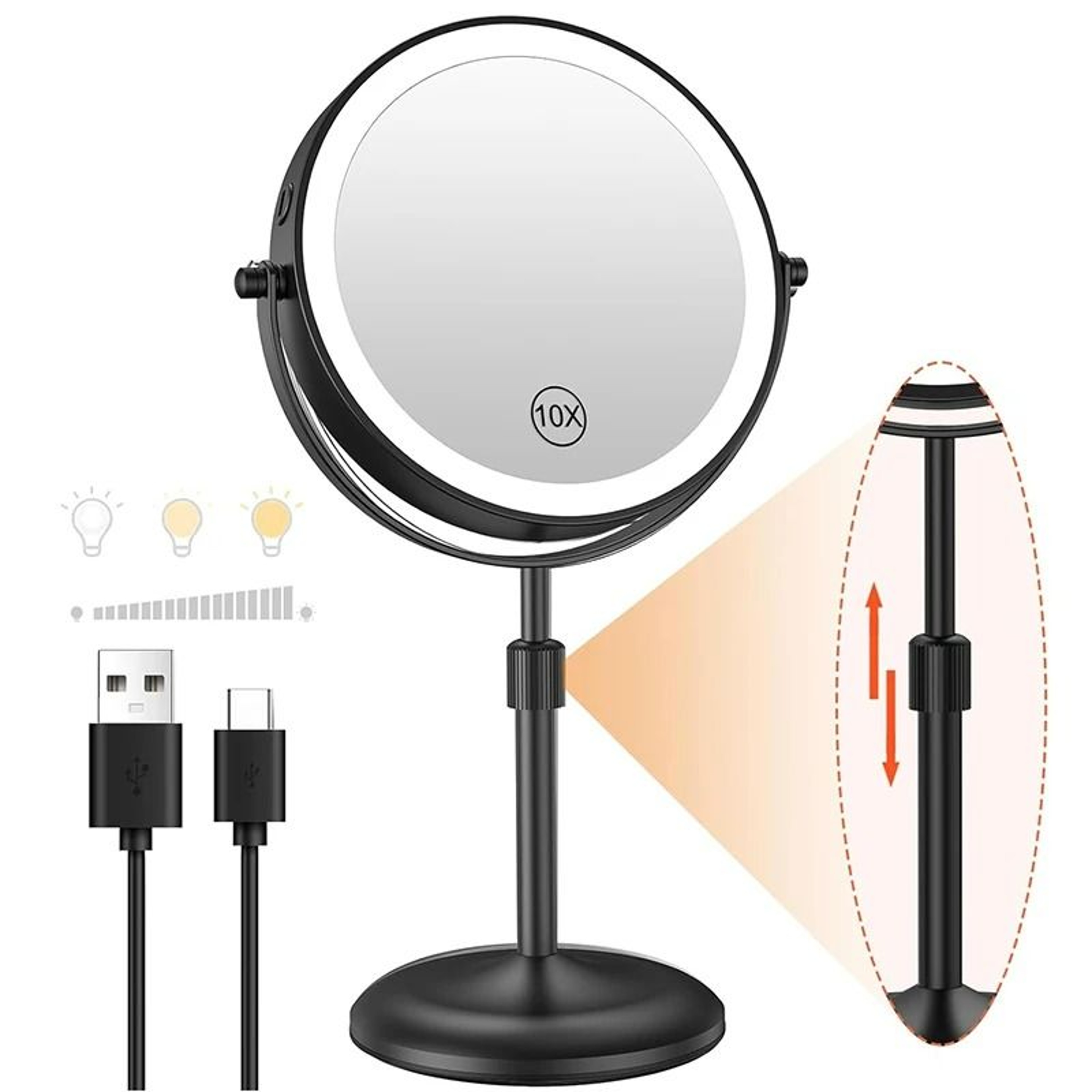 8Inch 10X Magnifying 360Degree Rotating Desktop Vanity Mirror 7