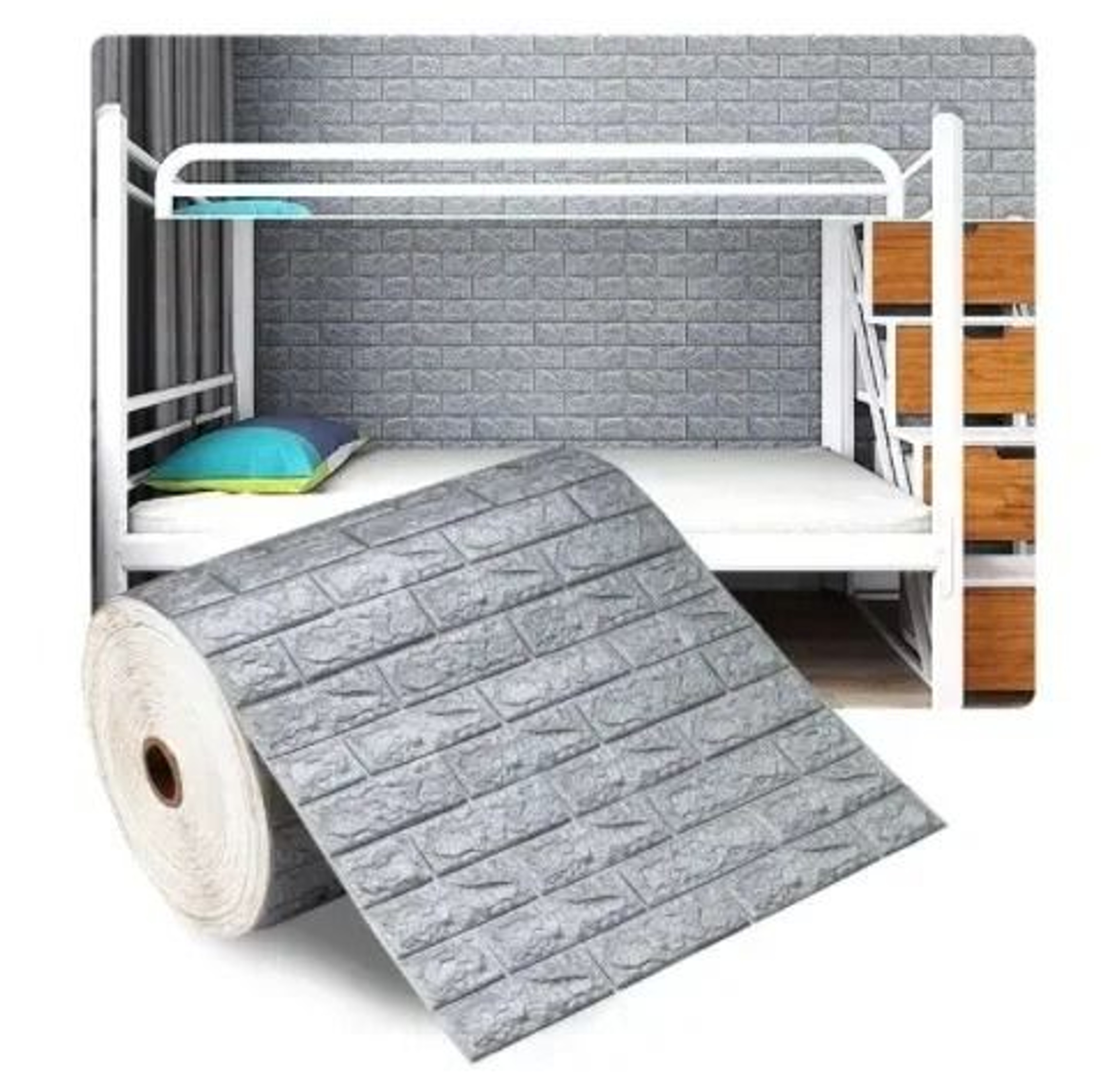 Retro 3D Faux Brick Waterproof SelfAdhesive Wall Sticker Roll 6