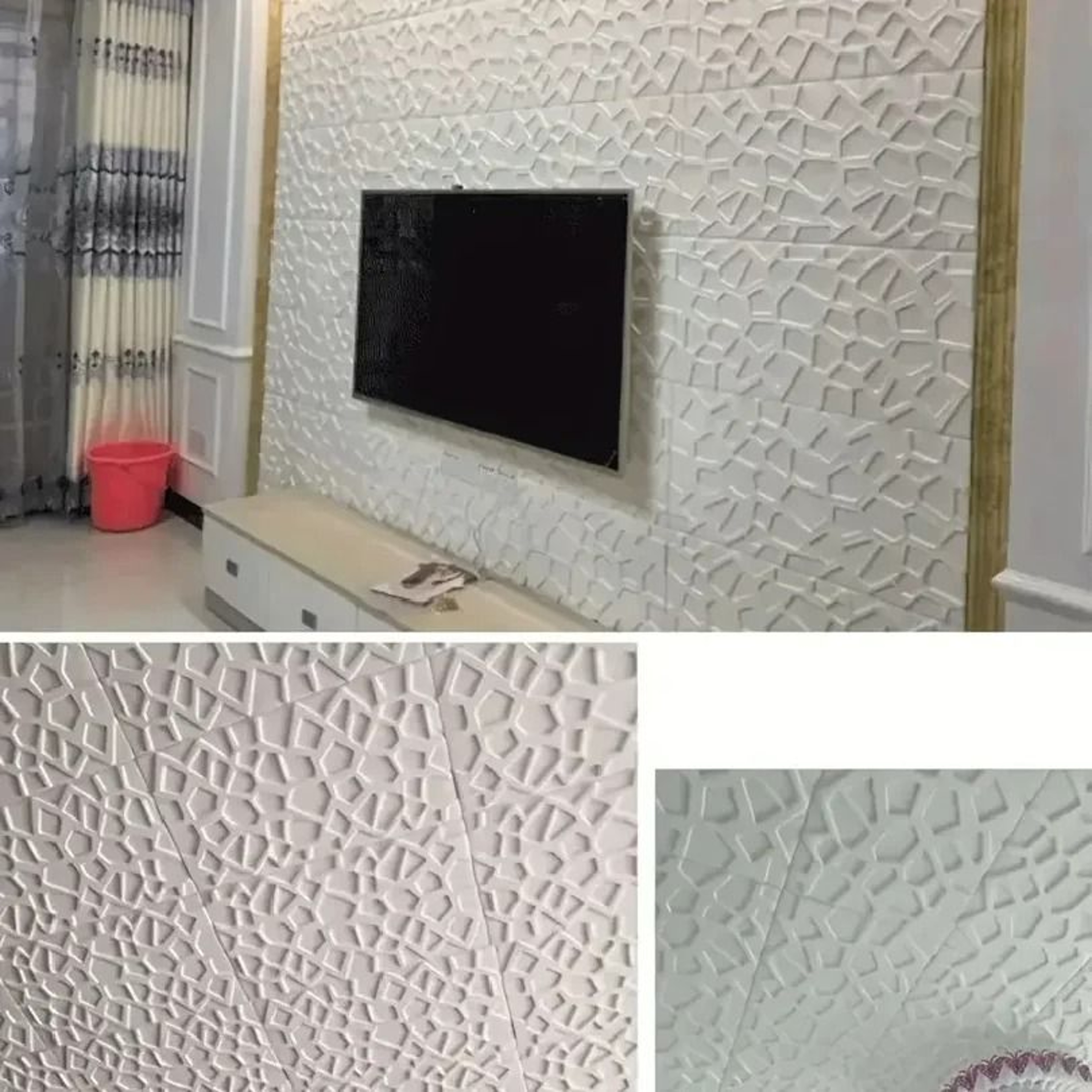 4Pack Modern Grid 3D PVC Waterproof Wall Stickers 1